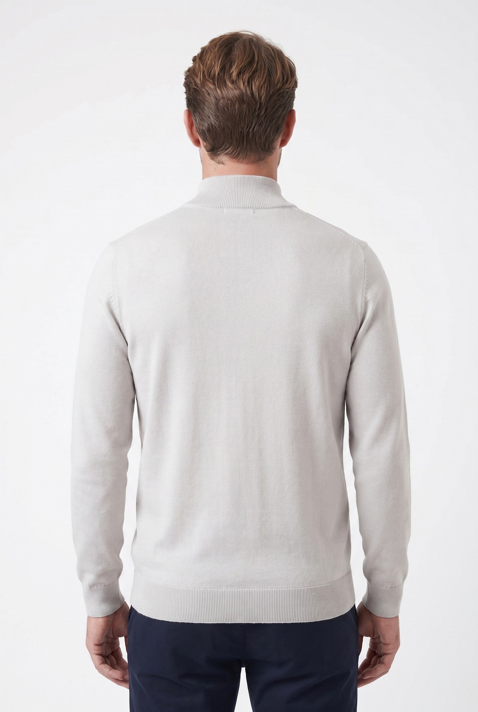 Men's Cotton Knitted Half-Zip Funnel | Blackstone London