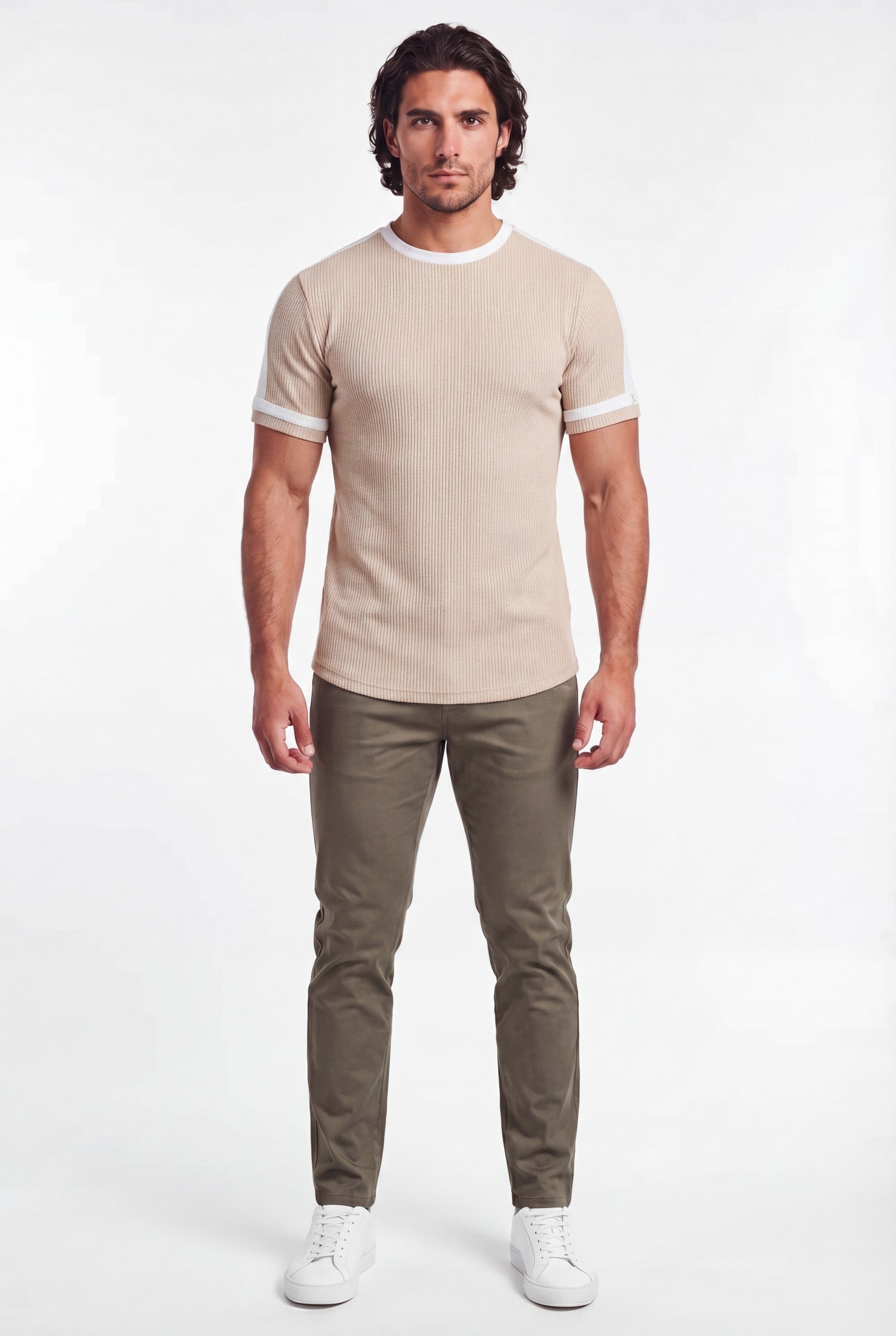 Men's Textured Ringer Crewneck T-Shirt | Blackstone London