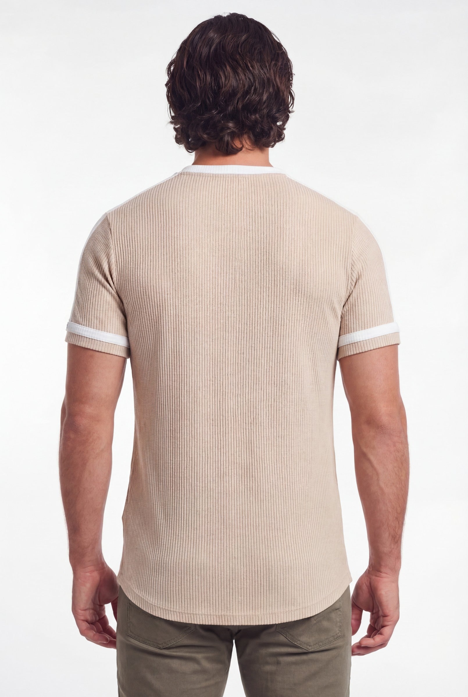Men's Textured Ringer Crewneck T-Shirt | Blackstone London
