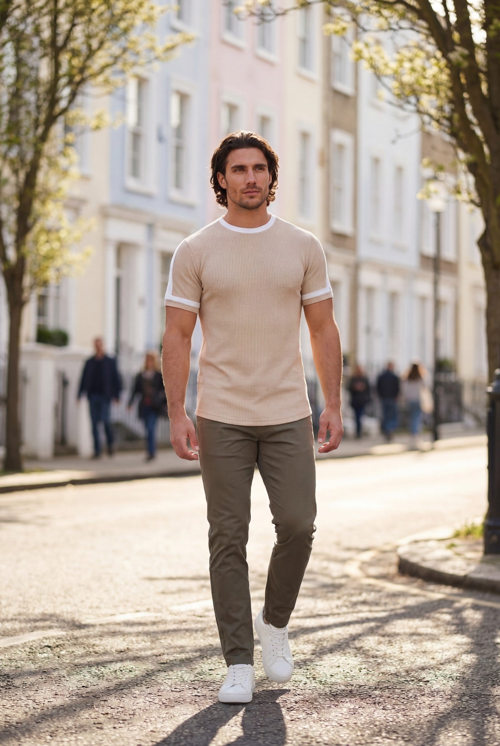 Men's Textured Ringer Crewneck T-Shirt | Blackstone London