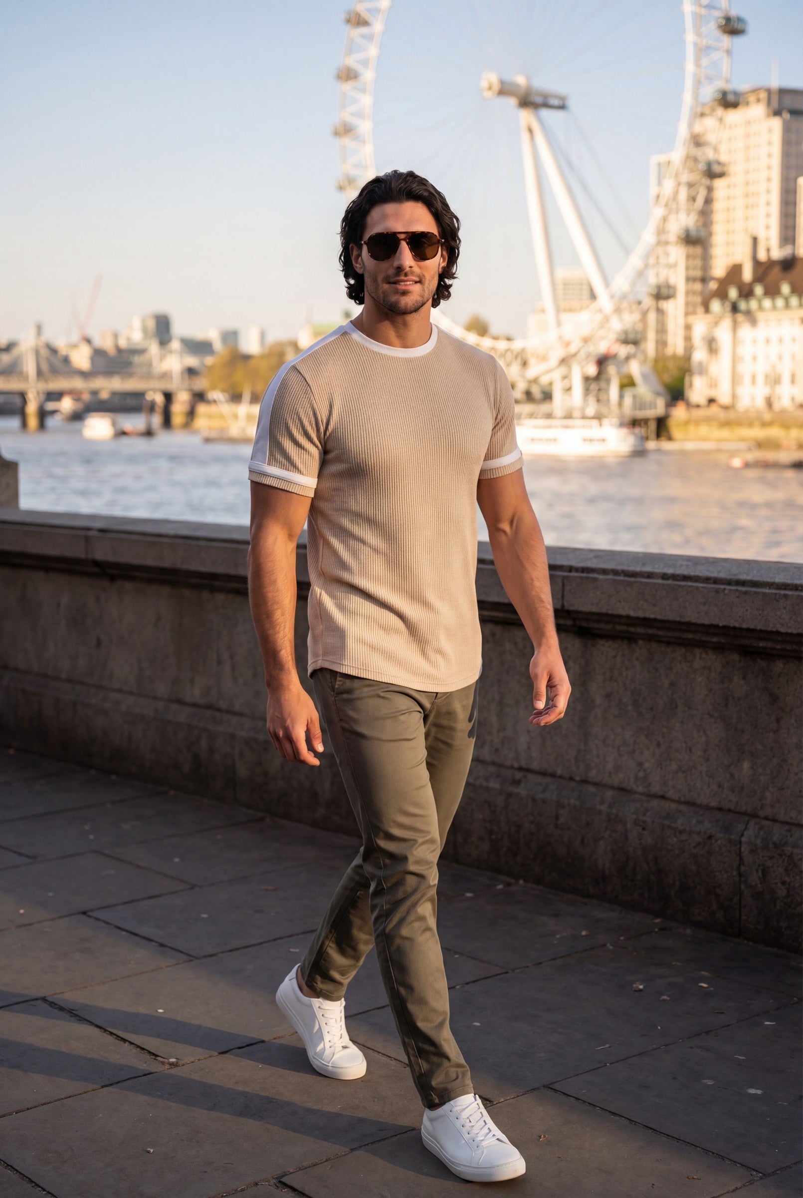 Men's Textured Ringer Crewneck T-Shirt | Blackstone London