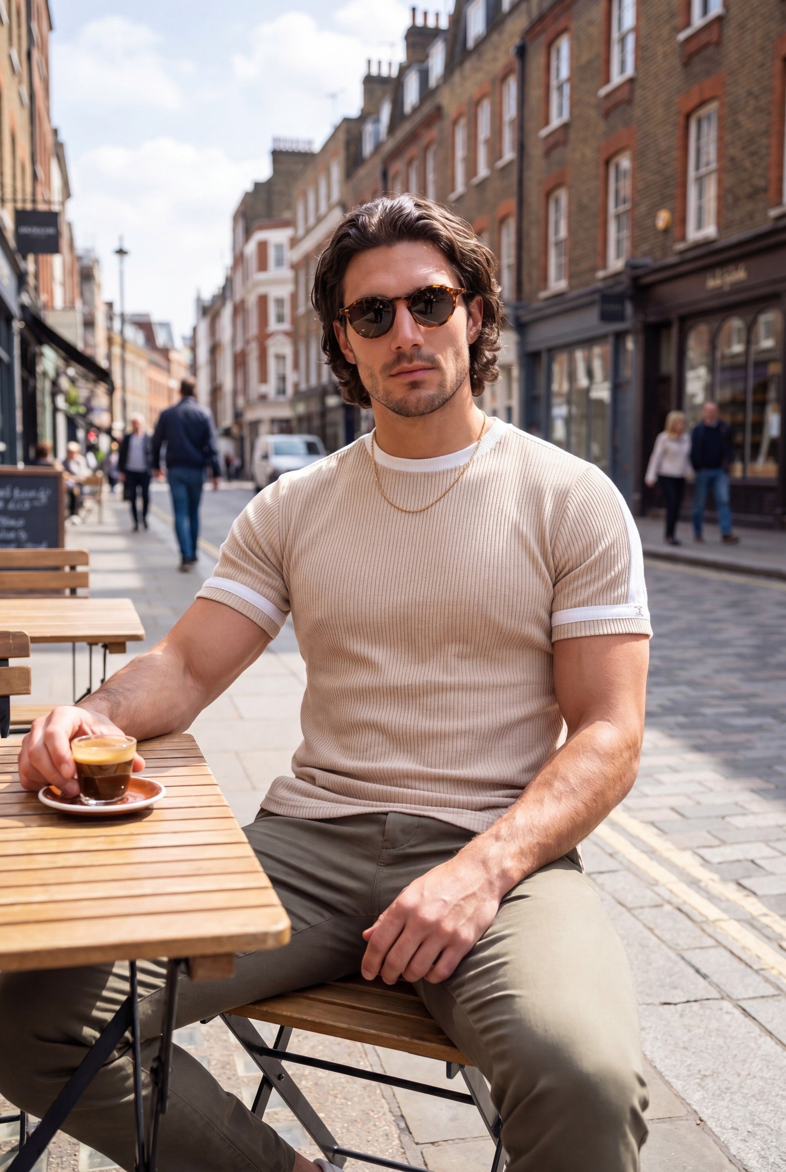 Men's Textured Ringer Crewneck T-Shirt | Blackstone London
