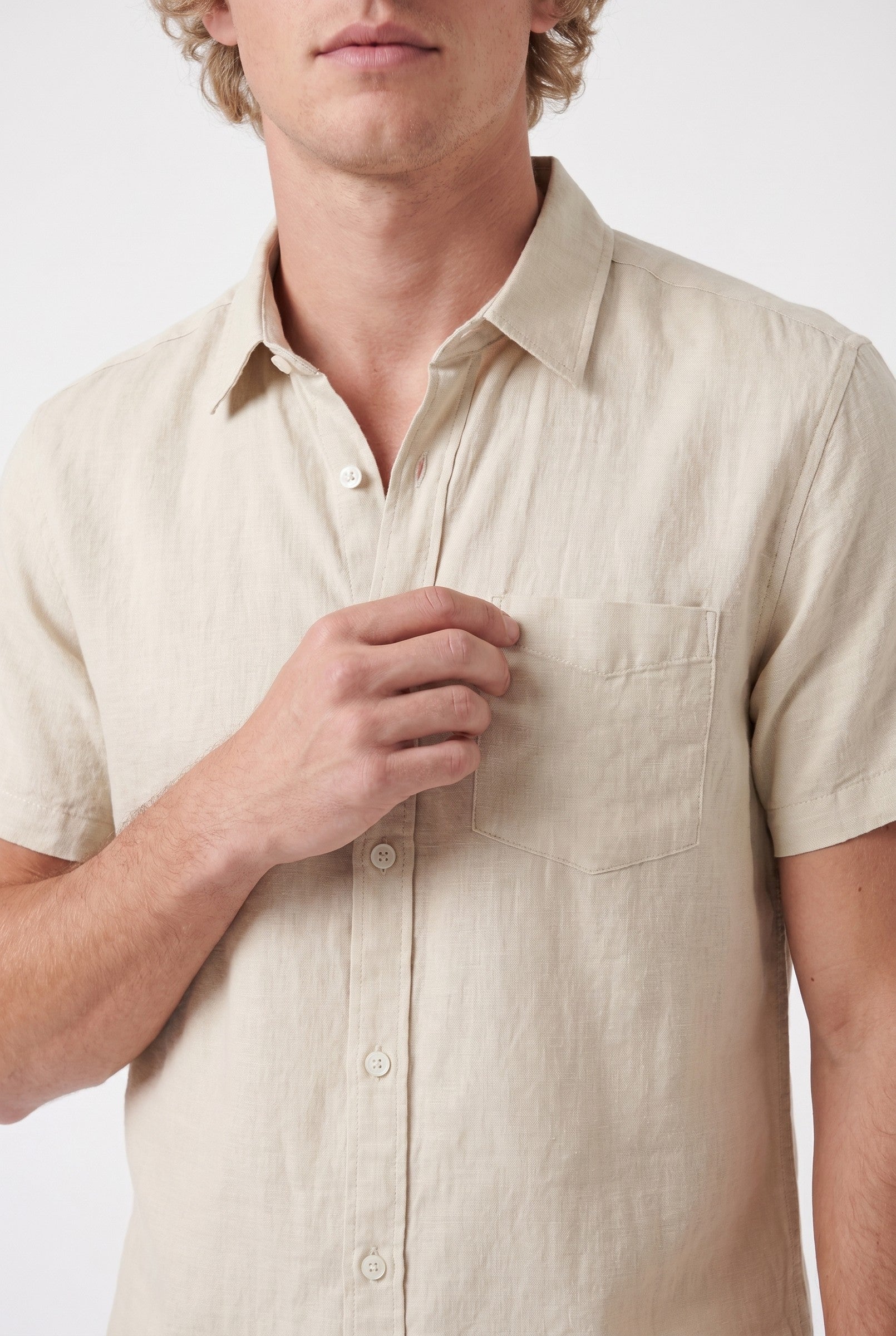 Men's Cotton Linen Short Sleeve Shirt | Blackstone London