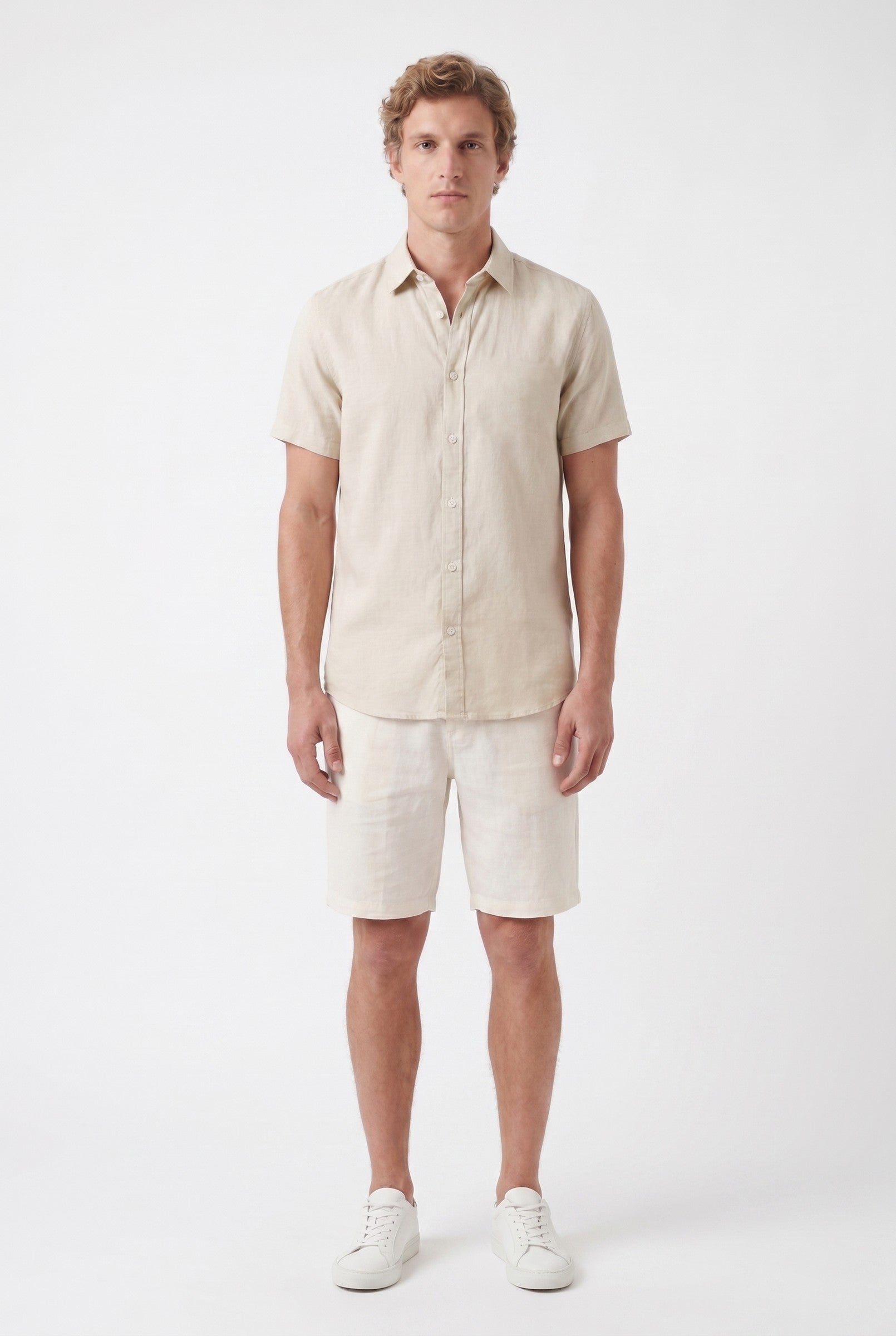 Men's Cotton Linen Short Sleeve Shirt | Blackstone London