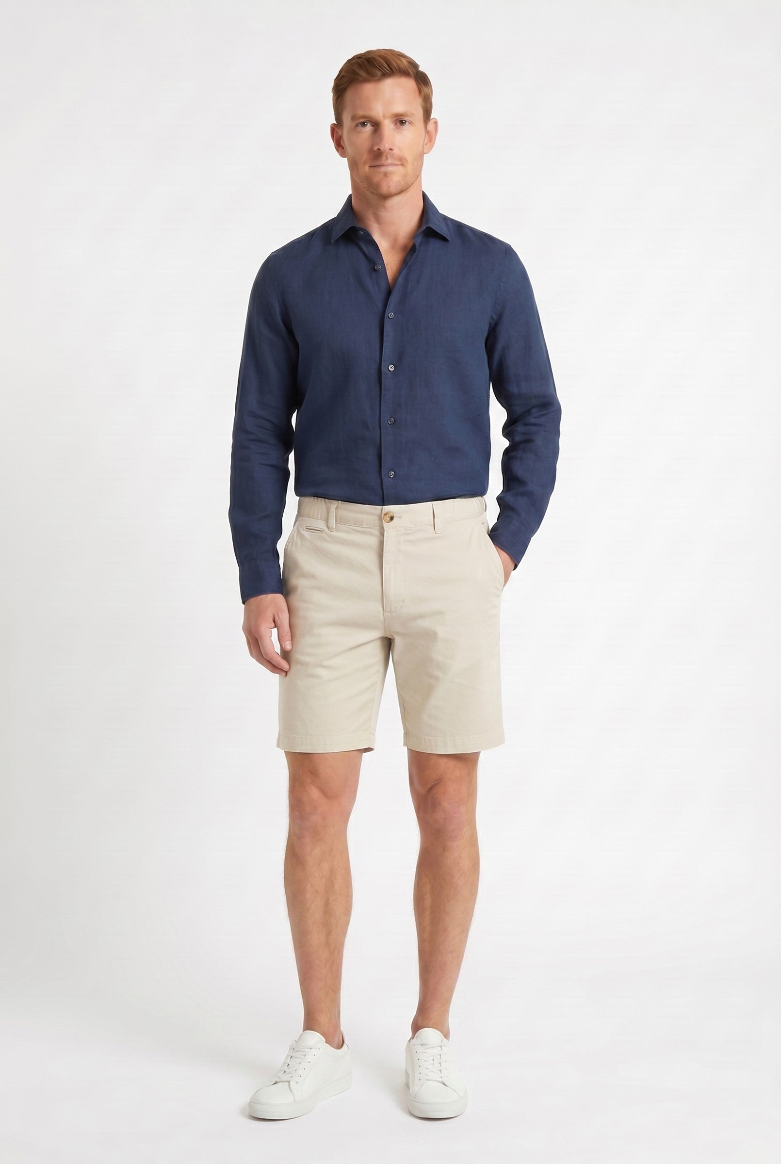 Men's Cotton Linen Chino Shorts | Blackstone London
