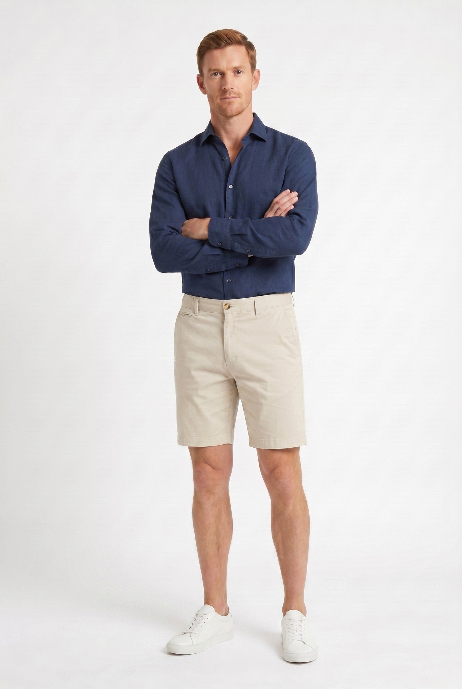 Men's Cotton Linen Chino Shorts | Blackstone London