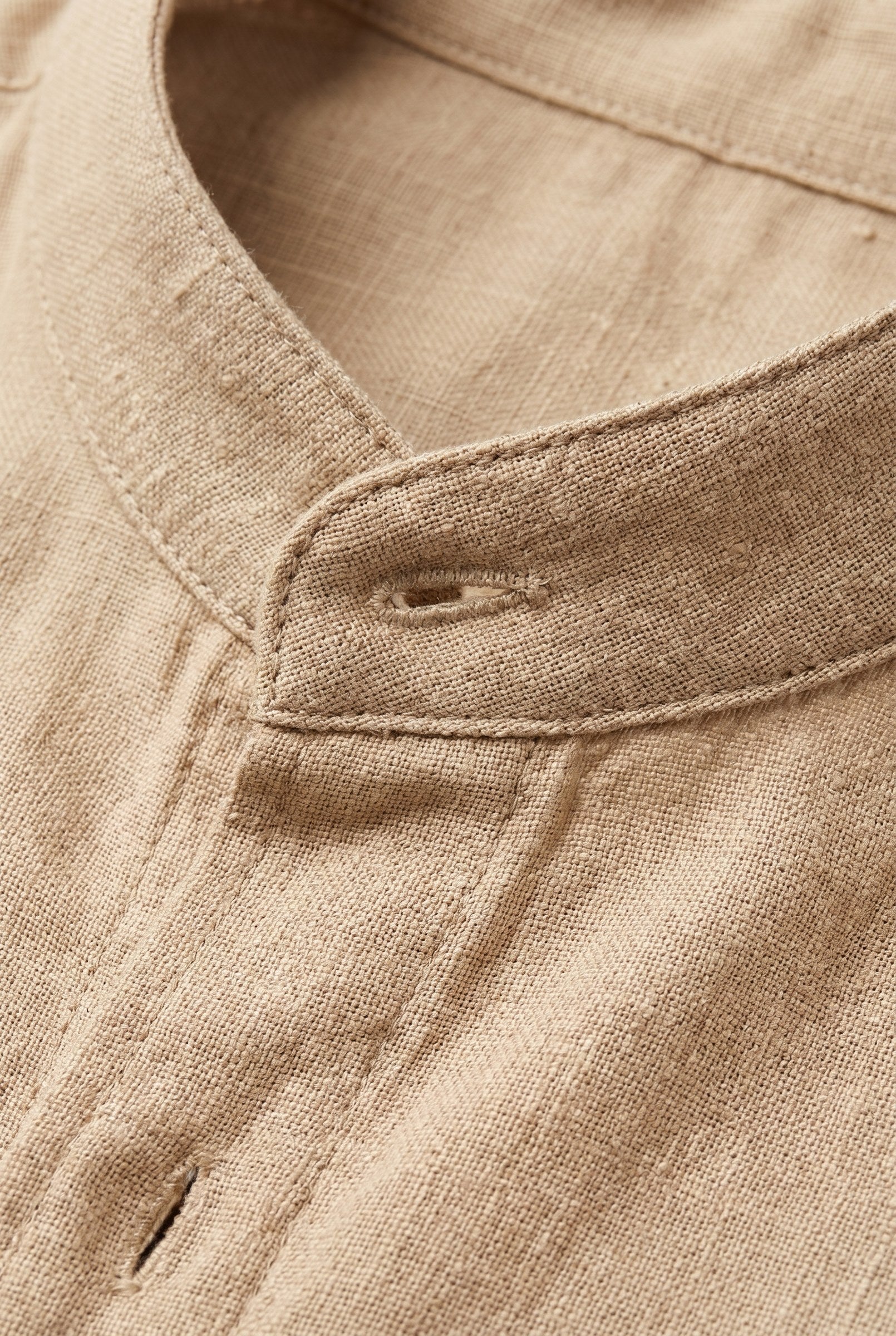 Men's Linen Mandarin Collar Shirt | Blackstone London
