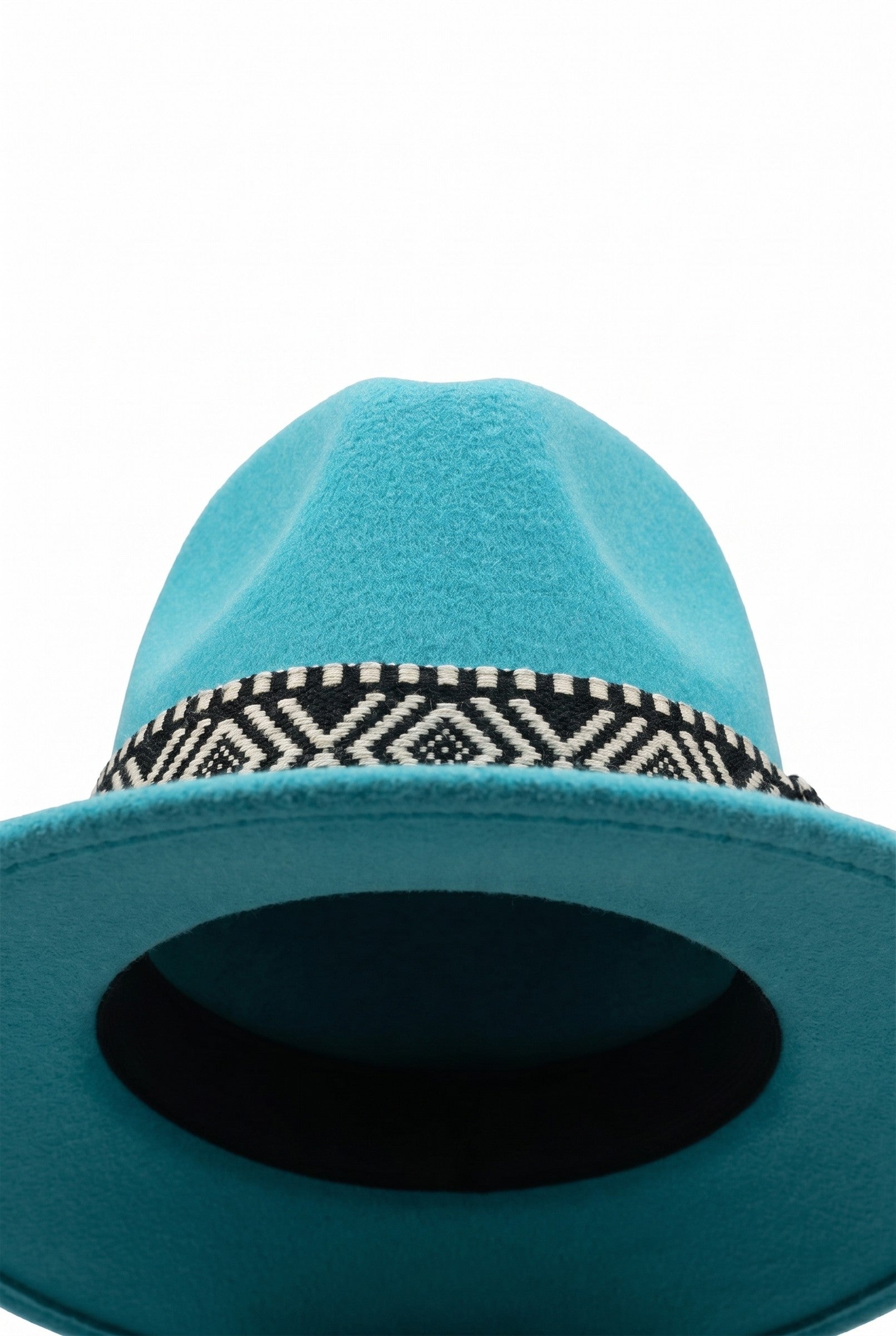Men's Wide Brim Fedora Hat with Aztec Band | Blackstone London