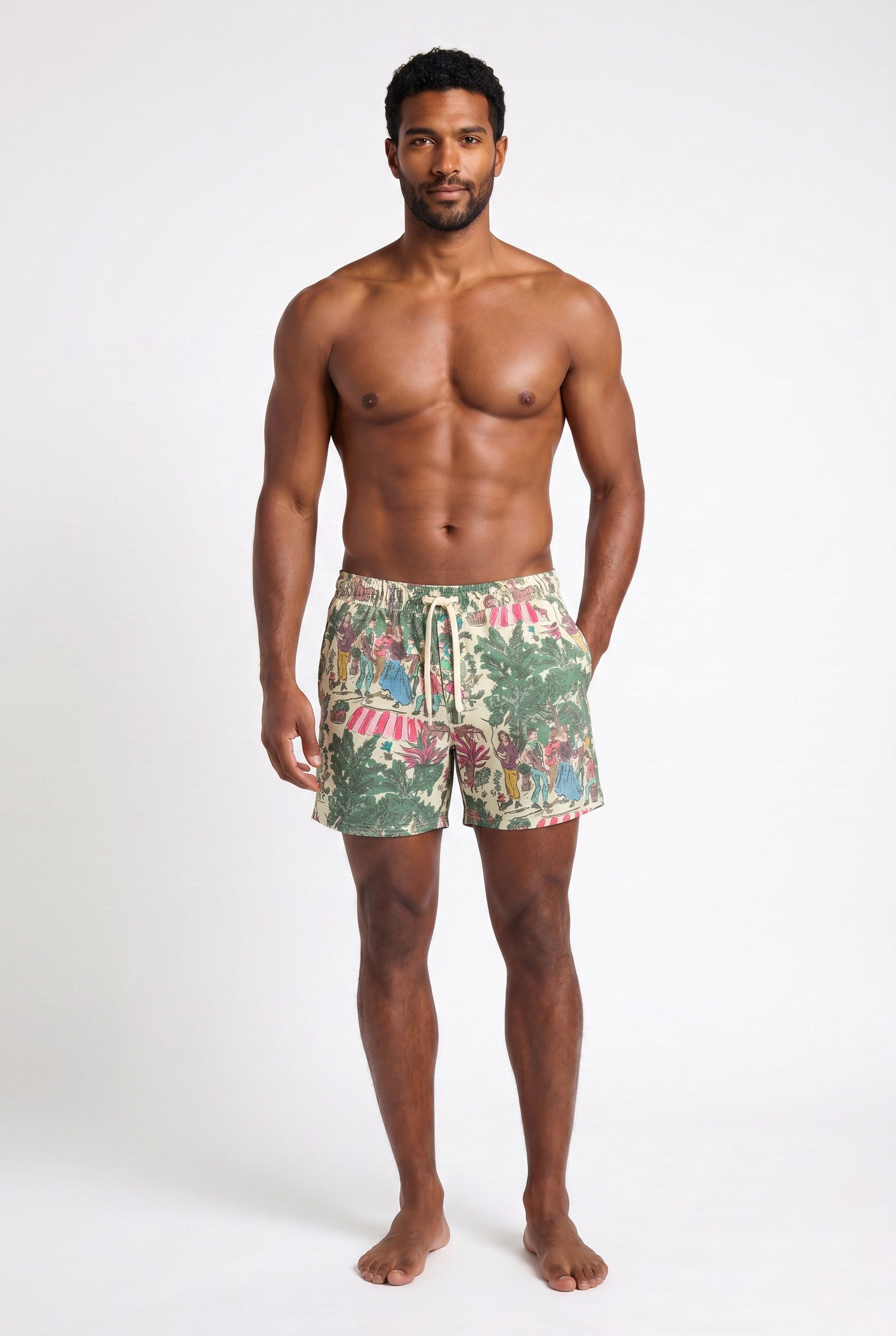 Men's Vintage Print Swim Shorts | Blackstone London