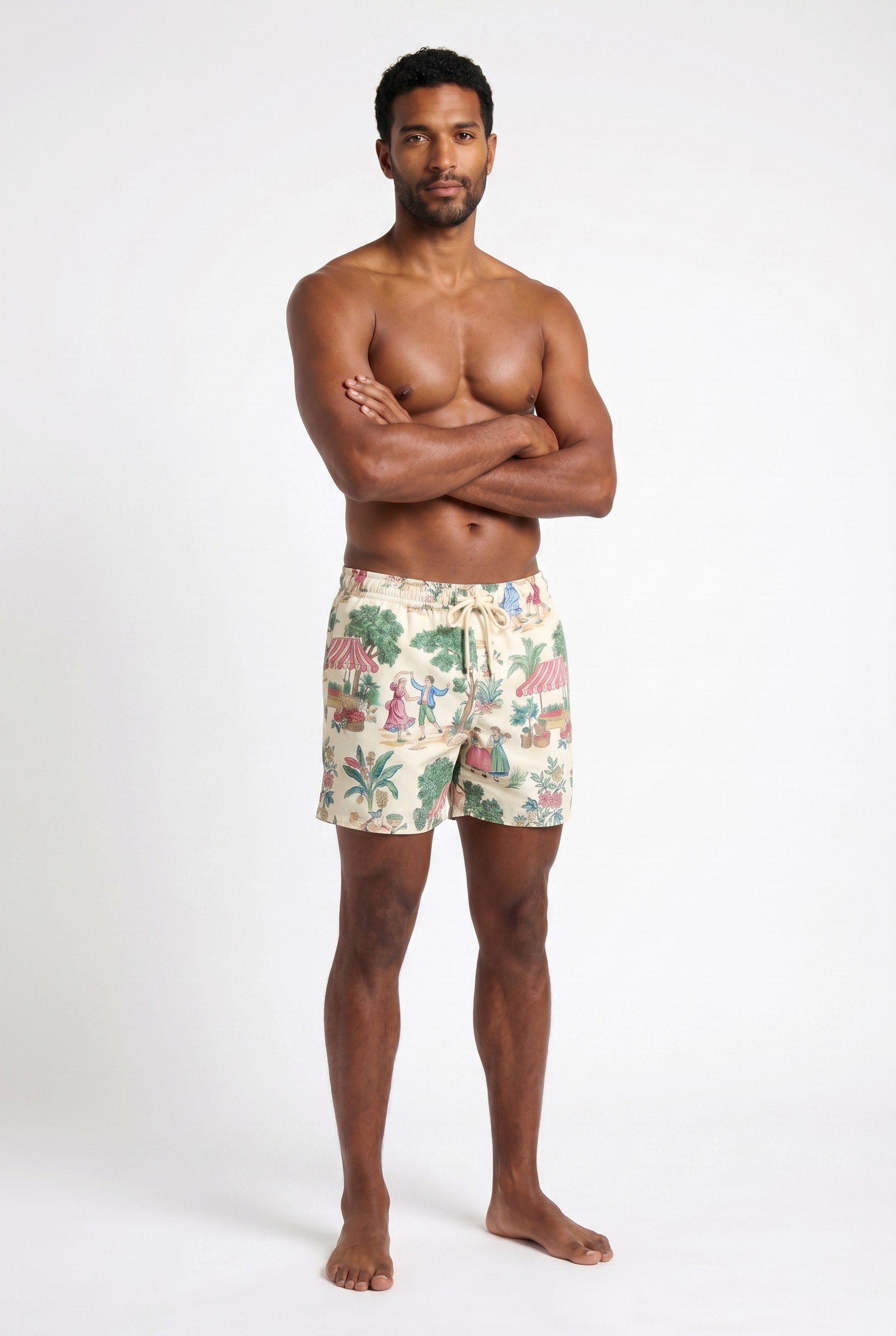 Men's Vintage Print Swim Shorts | Blackstone London