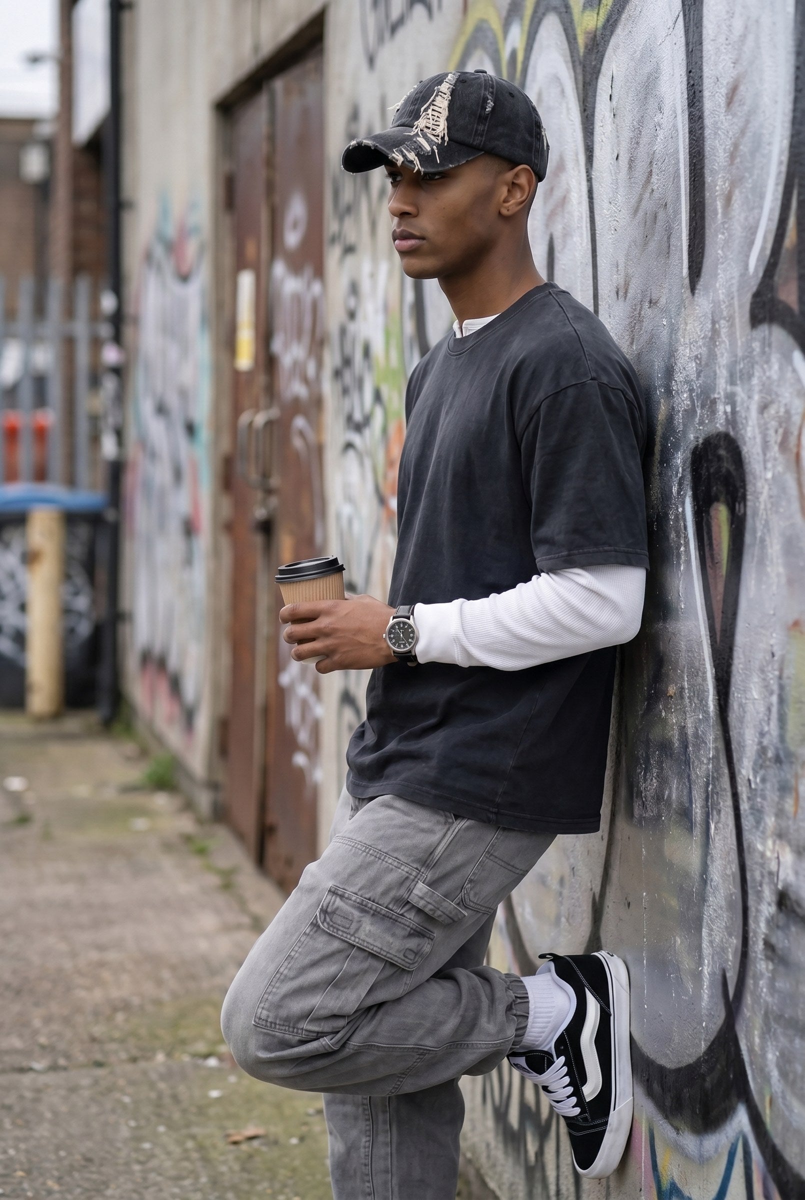 Men's Washed Distressed 6-Panel Cap | Blackstone London