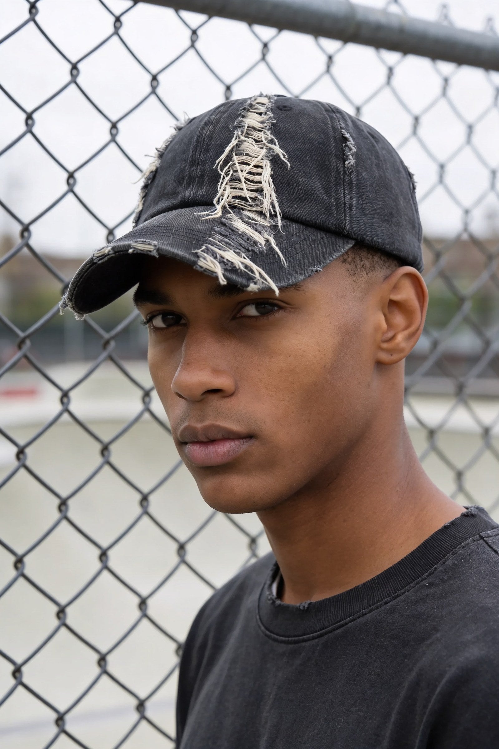 Men's Washed Distressed 6-Panel Cap | Blackstone London
