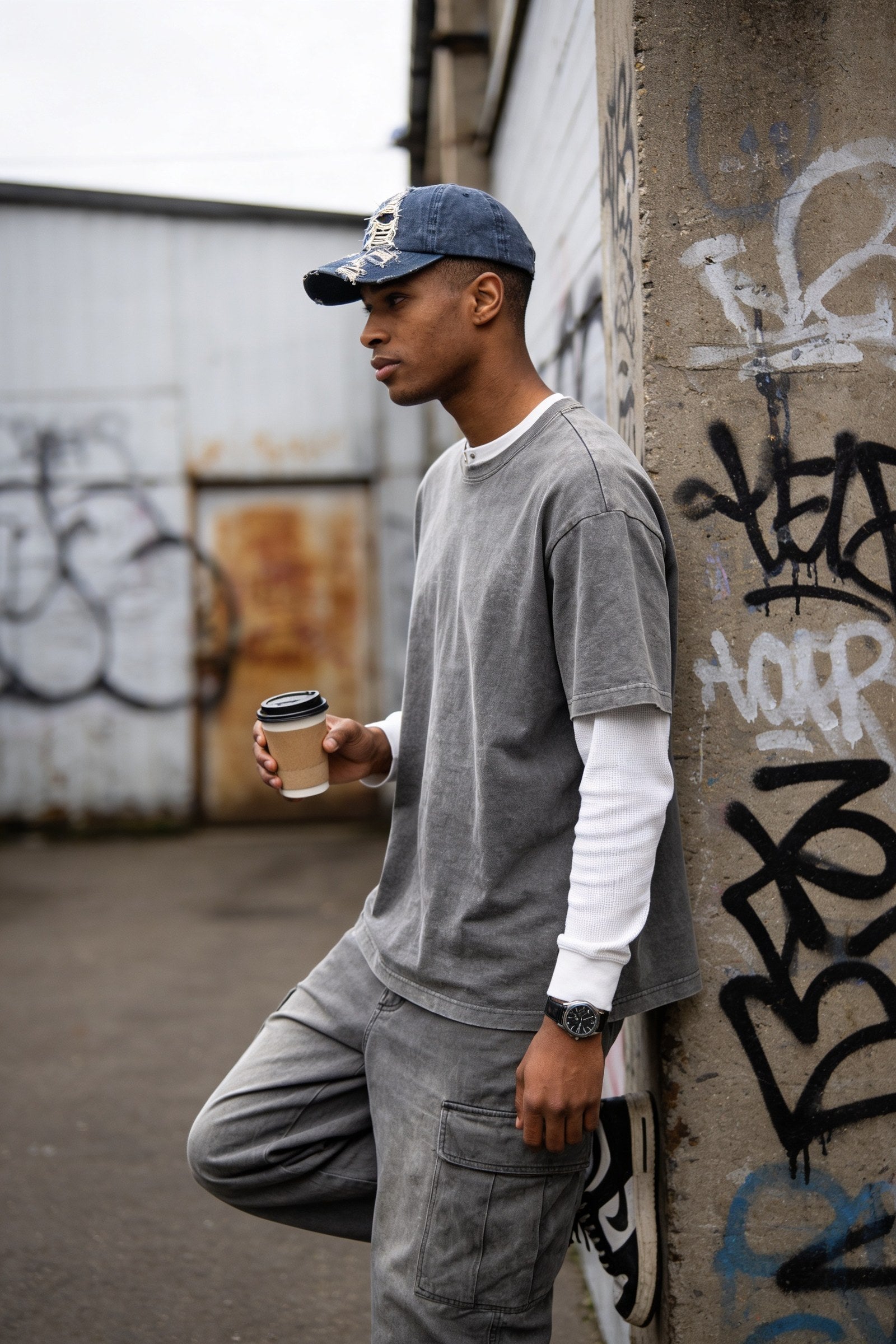 Men's Washed Distressed 6-Panel Cap | Blackstone London