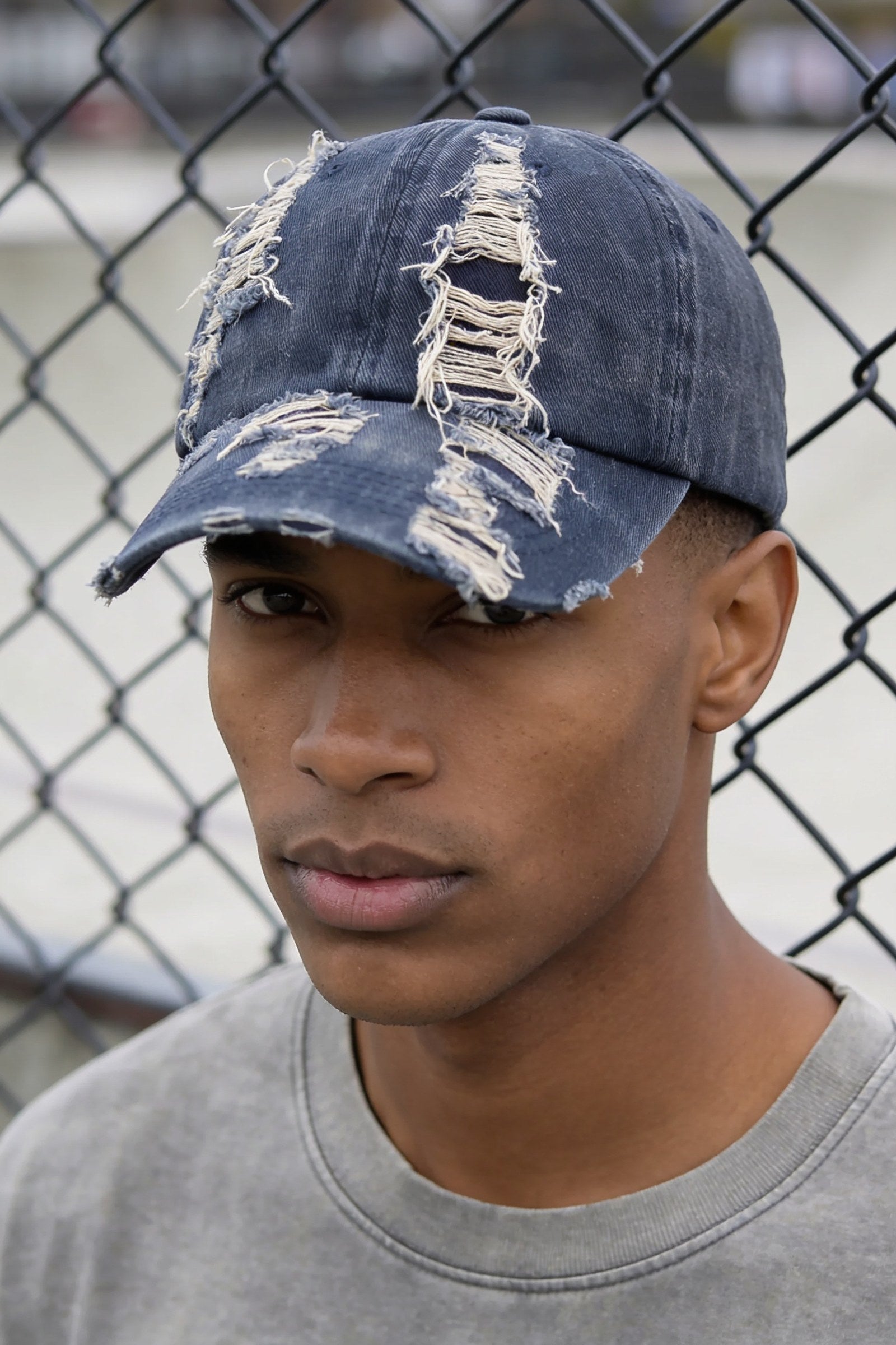 Men's Washed Distressed 6-Panel Cap | Blackstone London