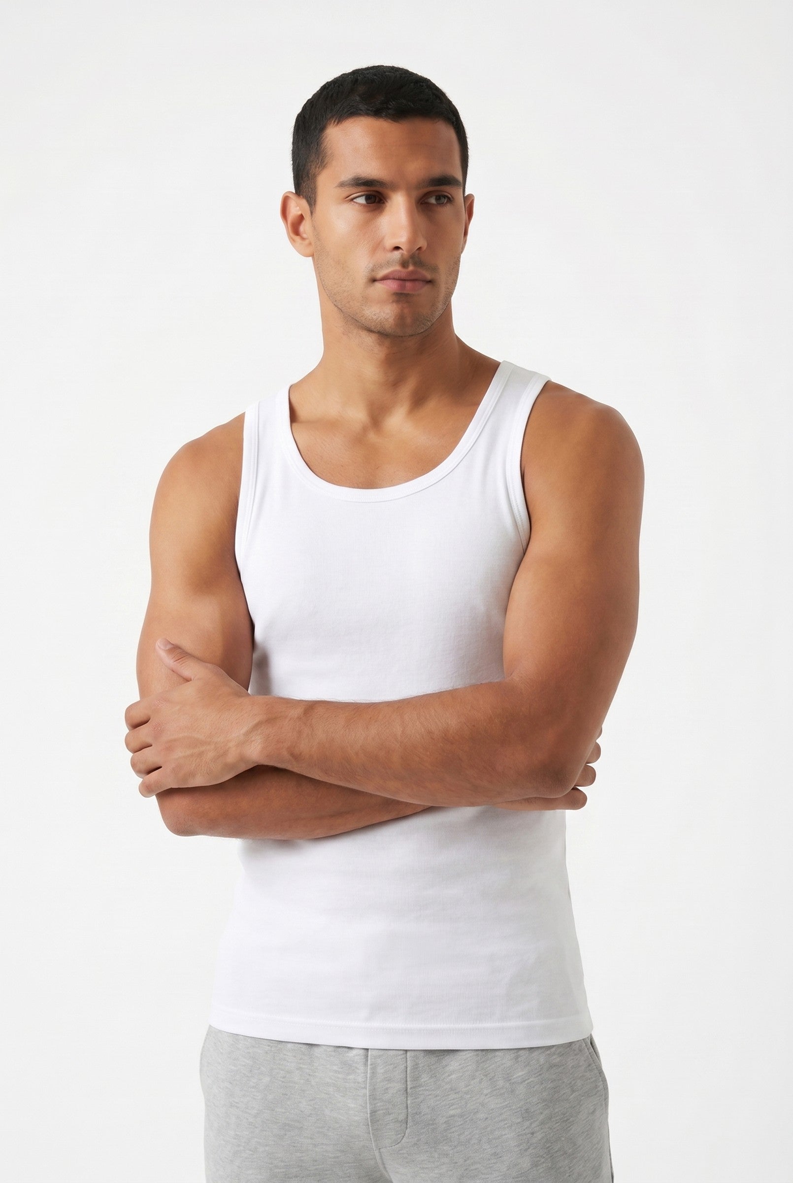 Men's Ribbed Cotton Tank Top | Blackstone London