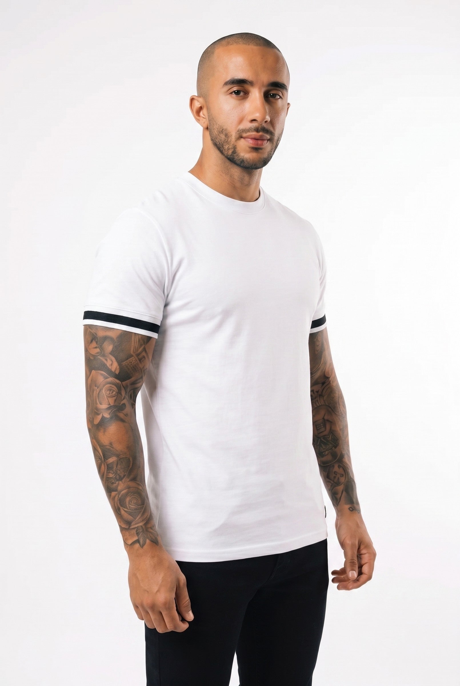 Men's Taped Tee in White | Blackstone London
