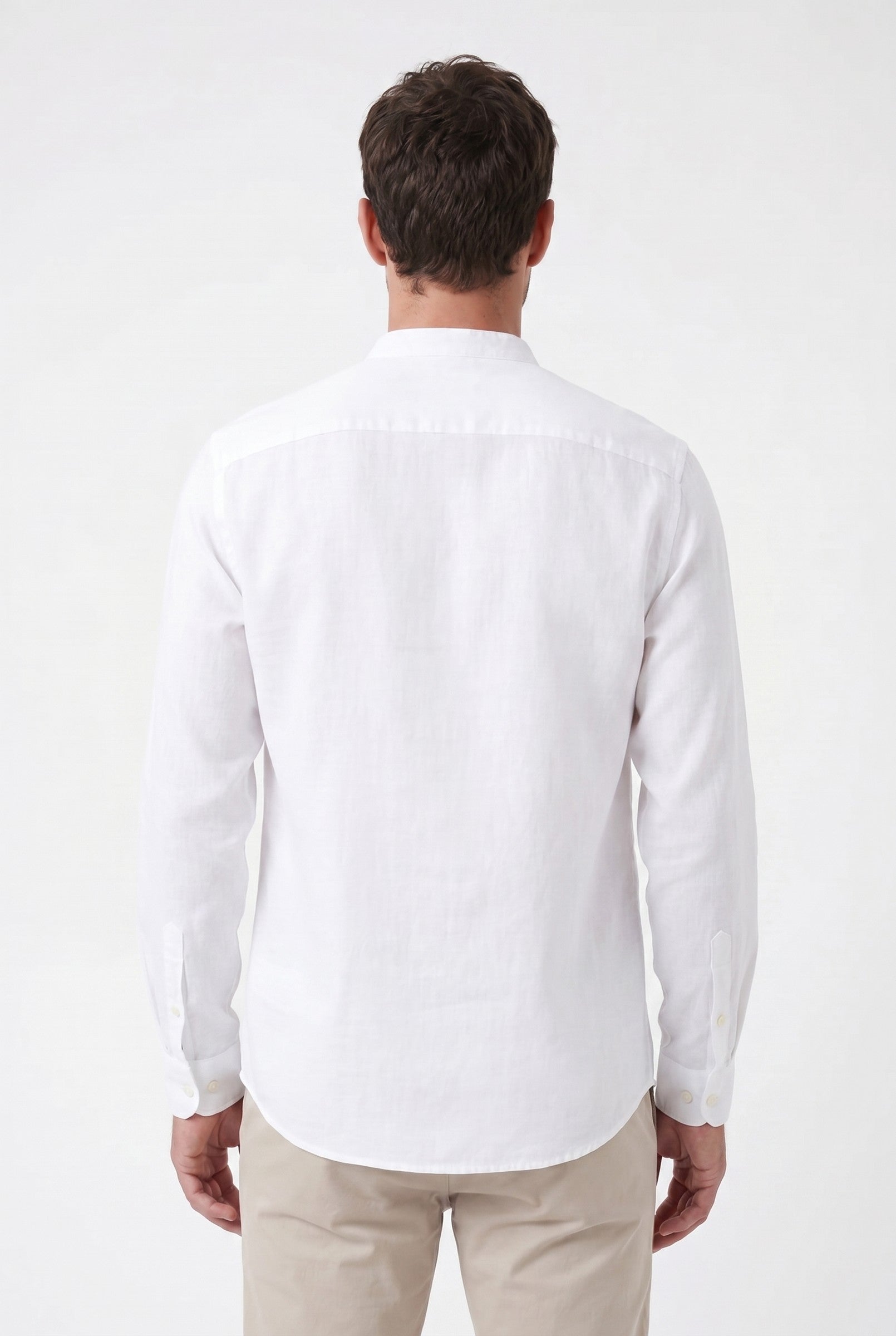 Men's Grandad Collar Cotton Shirt | Blackstone London