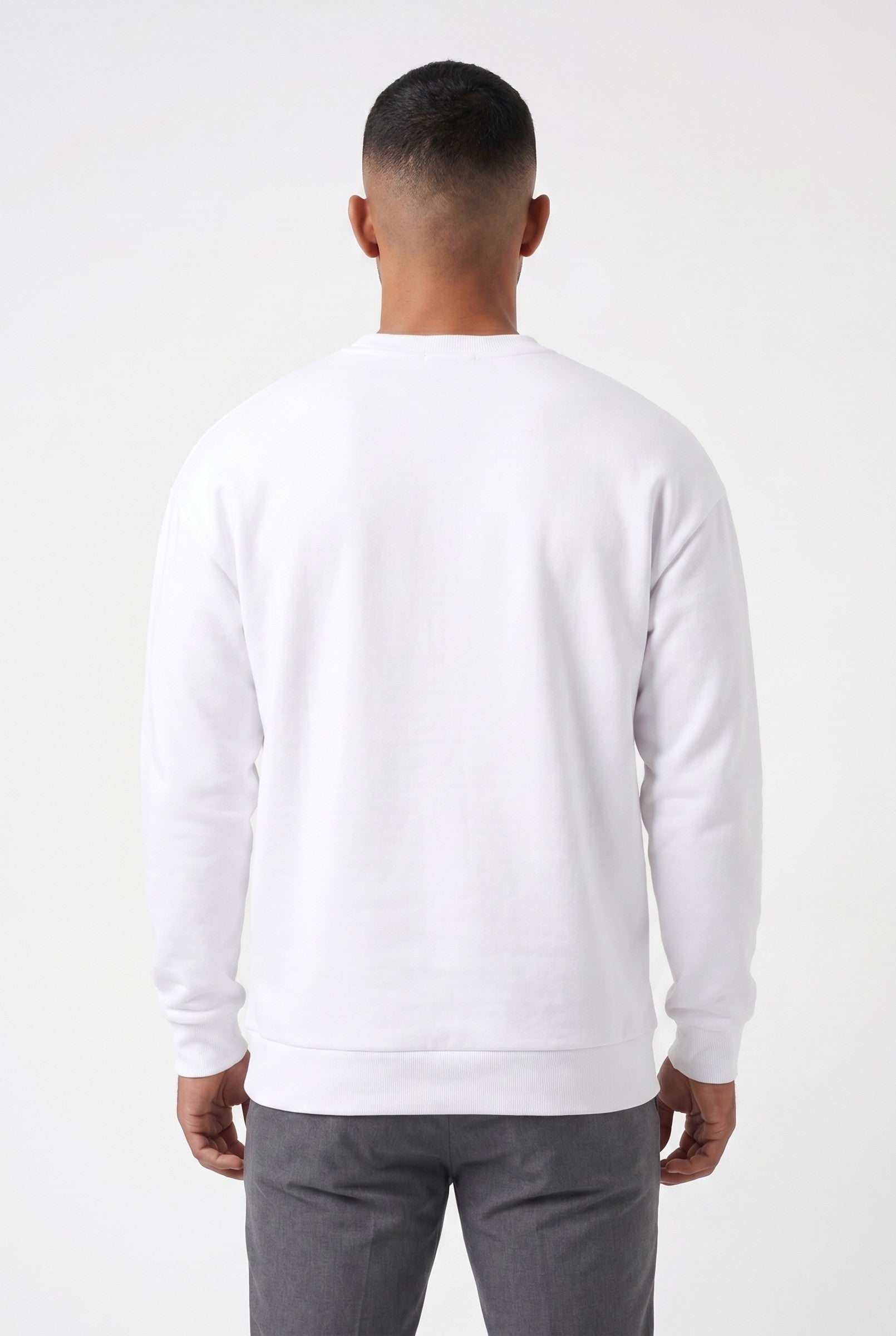 Men's Embossed Sweatshirt in White | Blackstone London