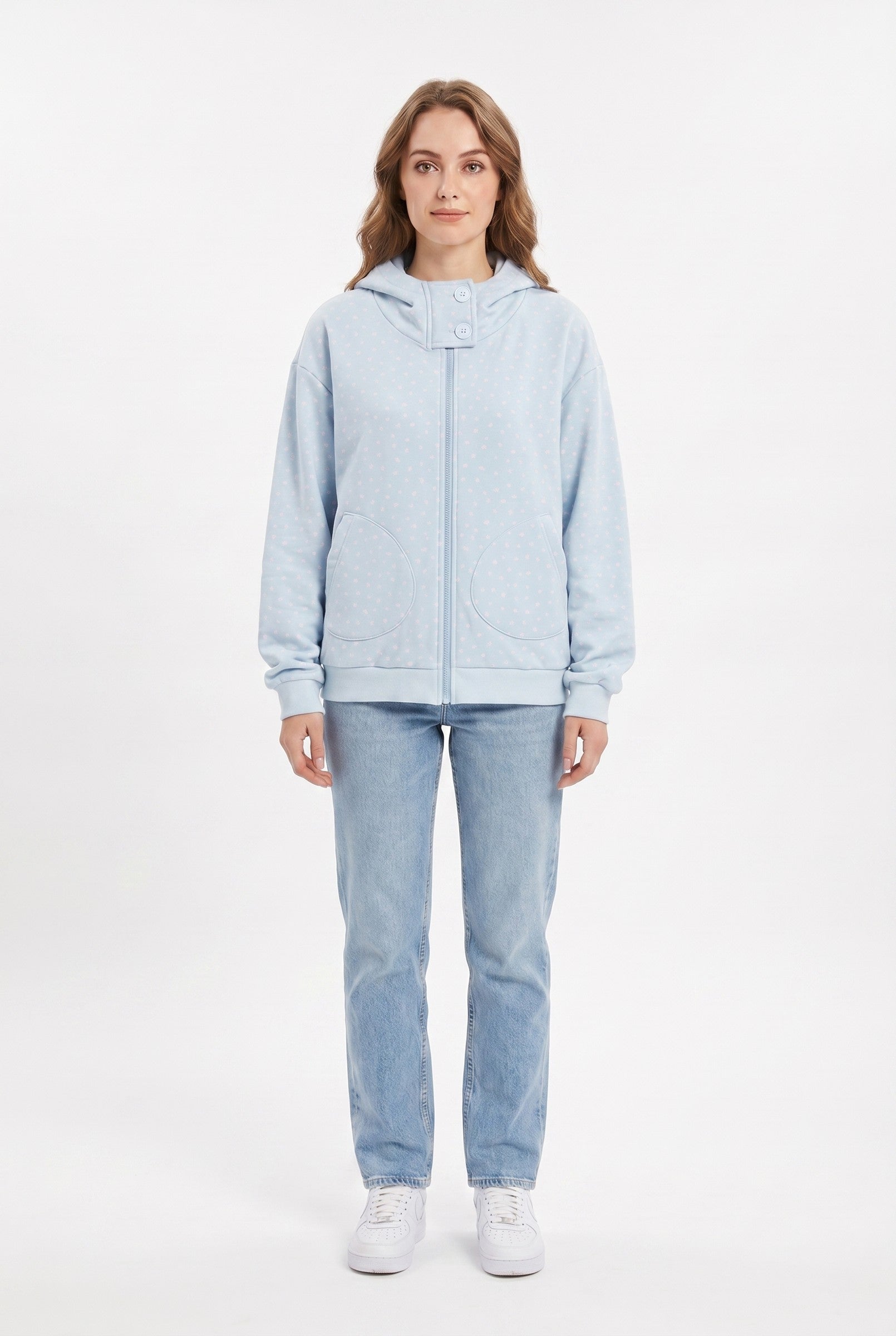 Women's Oversized Floral Hooded Sweatshirt | Blackstone London