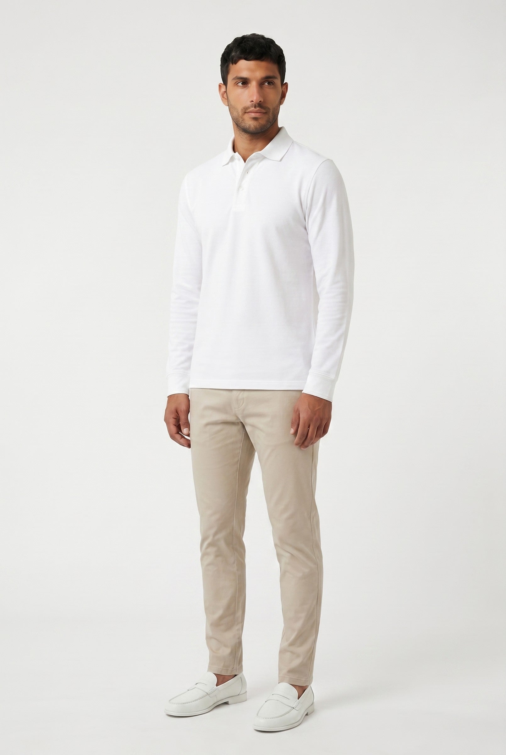 Men's Moxon Long-Sleeve Pique Polo | Blackstone London