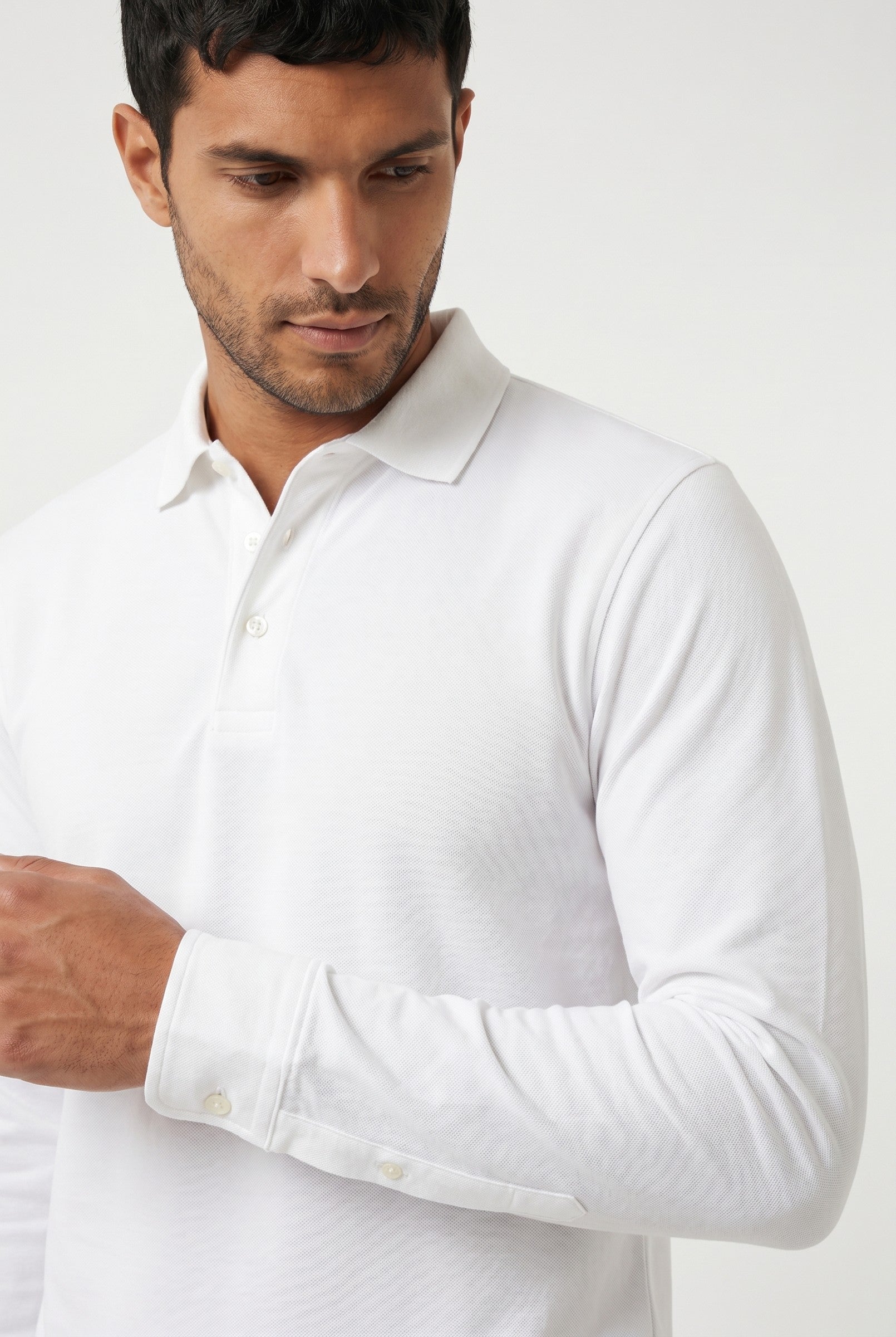 Men's Moxon Long-Sleeve Pique Polo | Blackstone London