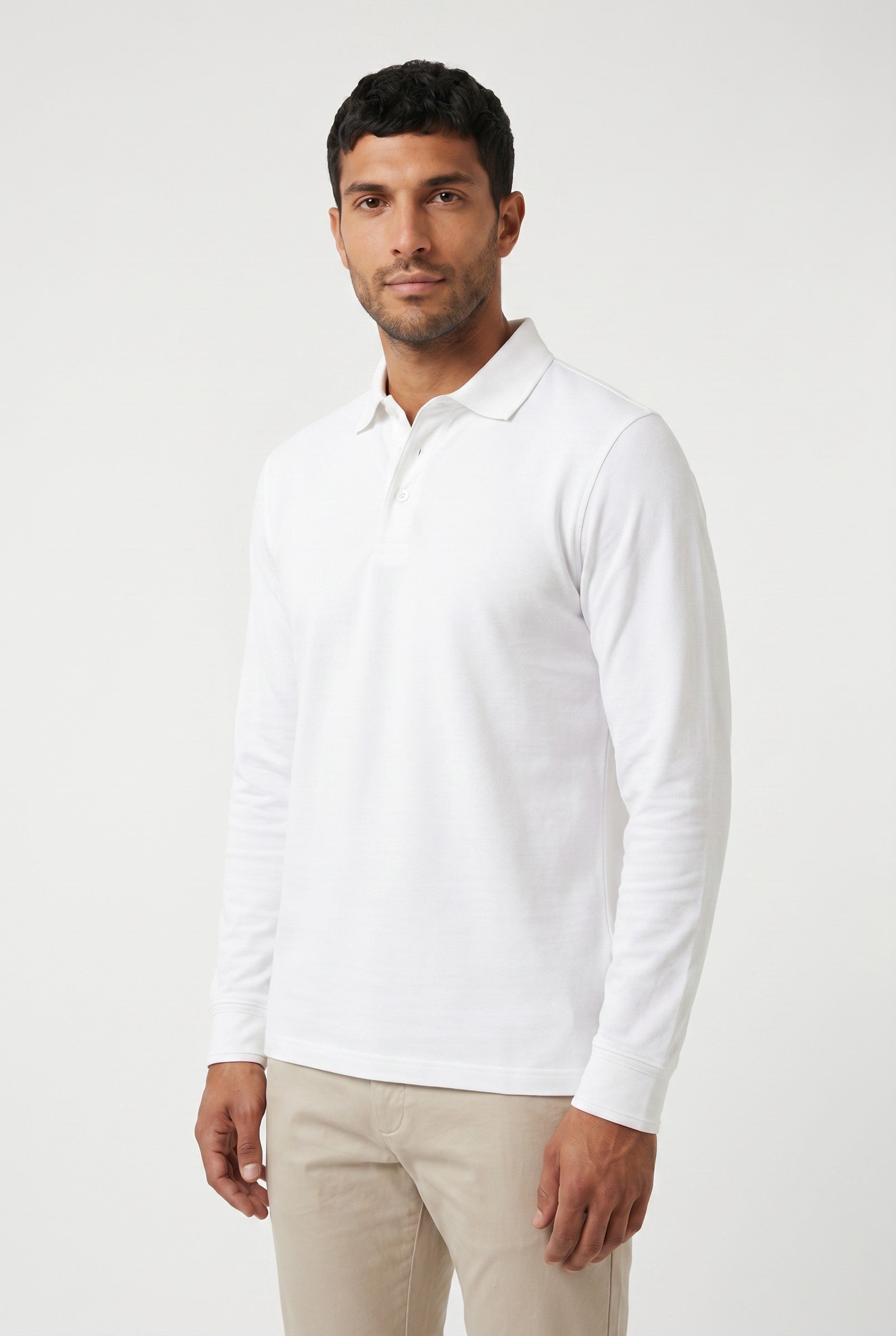 Men's Moxon Long-Sleeve Pique Polo | Blackstone London