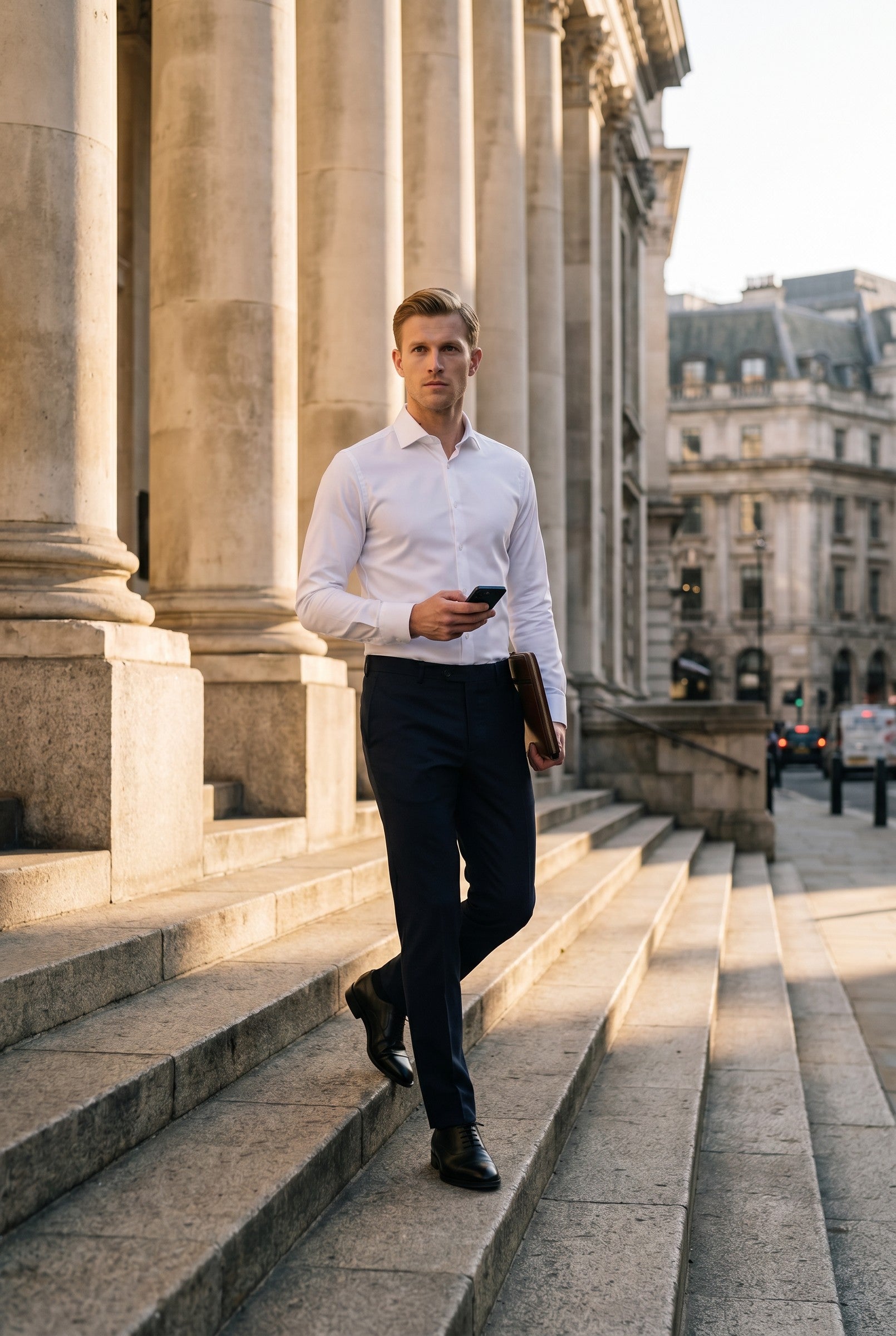 Men's Performance Slim-Fit Dress Shirt | Blackstone London