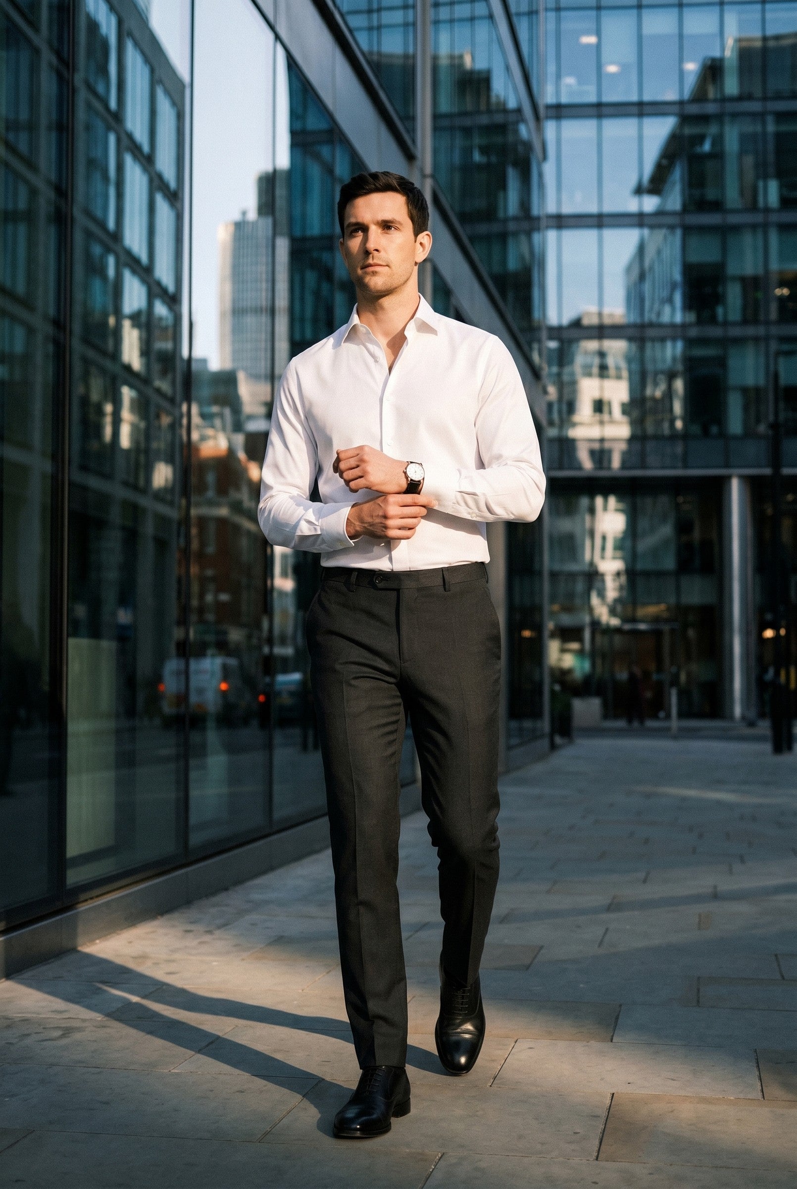 Men's Slim Pinpoint Dress Shirt | Blackstone London