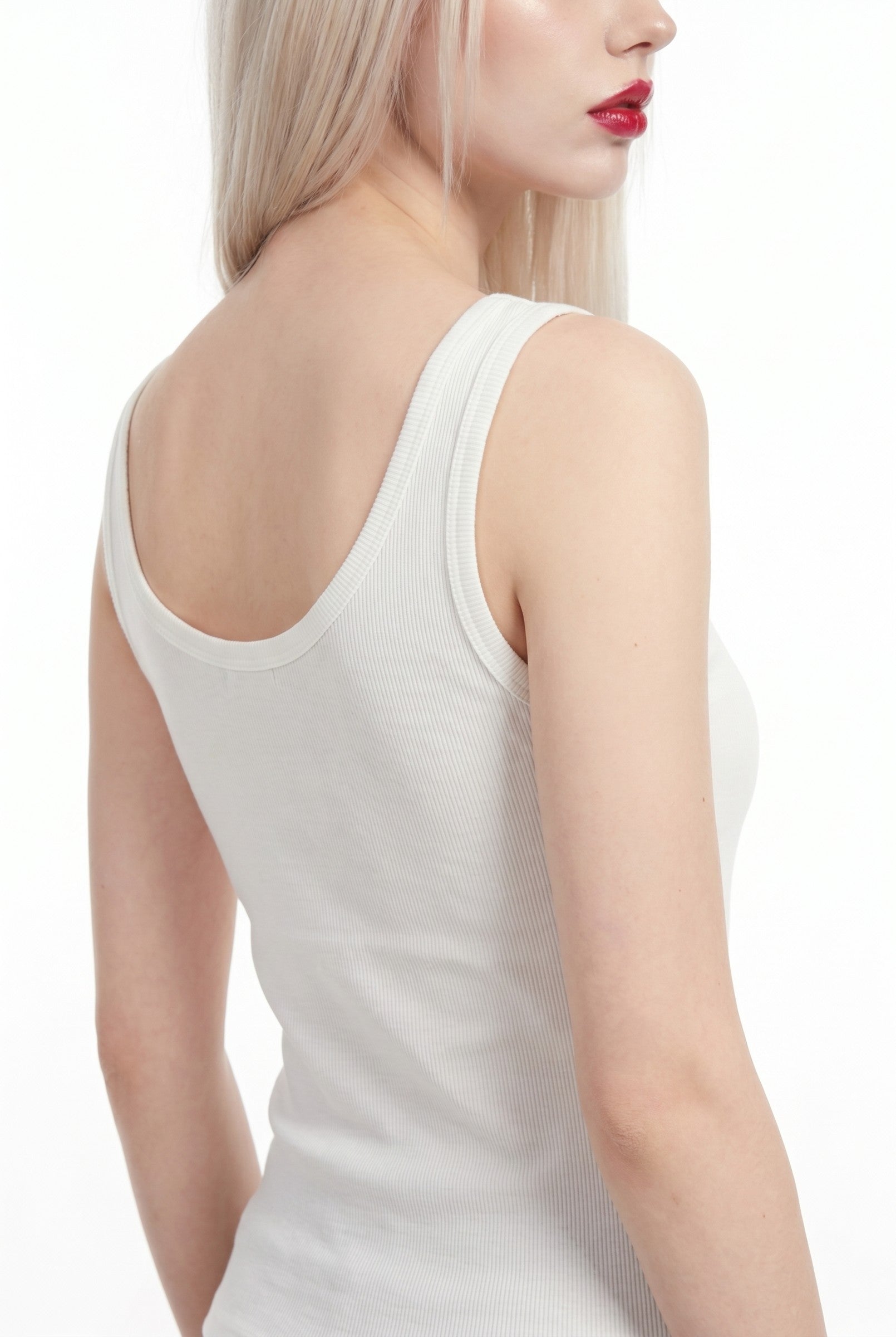 Women's Stud Detail Ribbed Tank | Blackstone London
