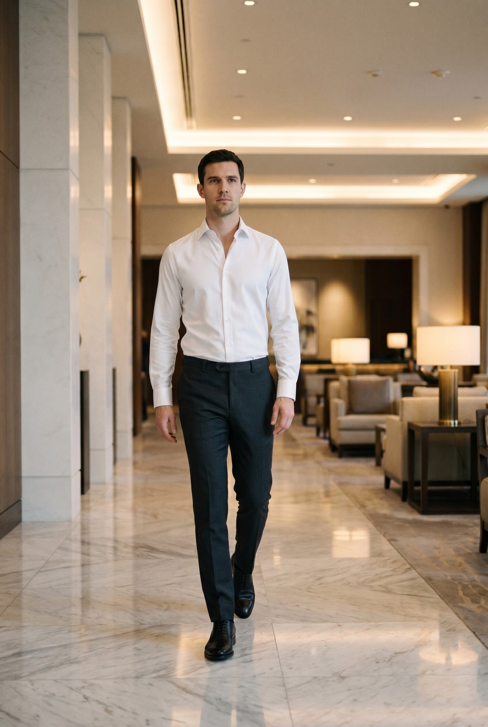 Men's Slim Pinpoint Dress Shirt | Blackstone London