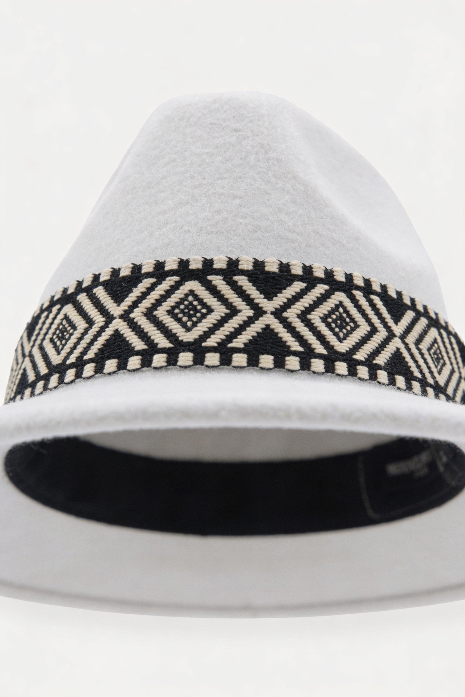 Men's Wide Brim Fedora Hat with Aztec Band | Blackstone London