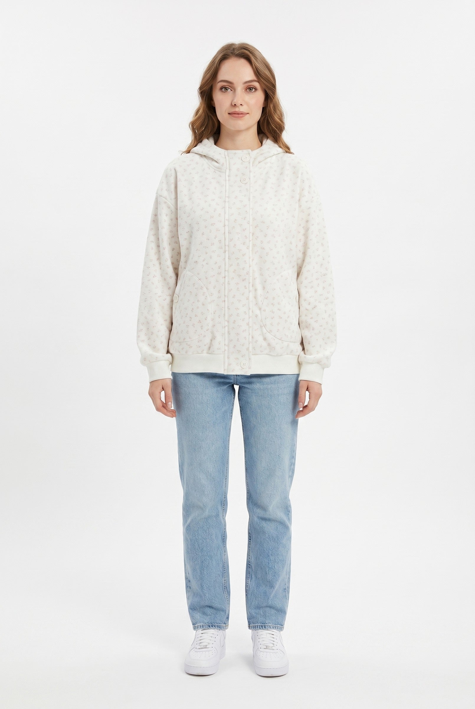 Women's Oversized Floral Hooded Sweatshirt | Blackstone London