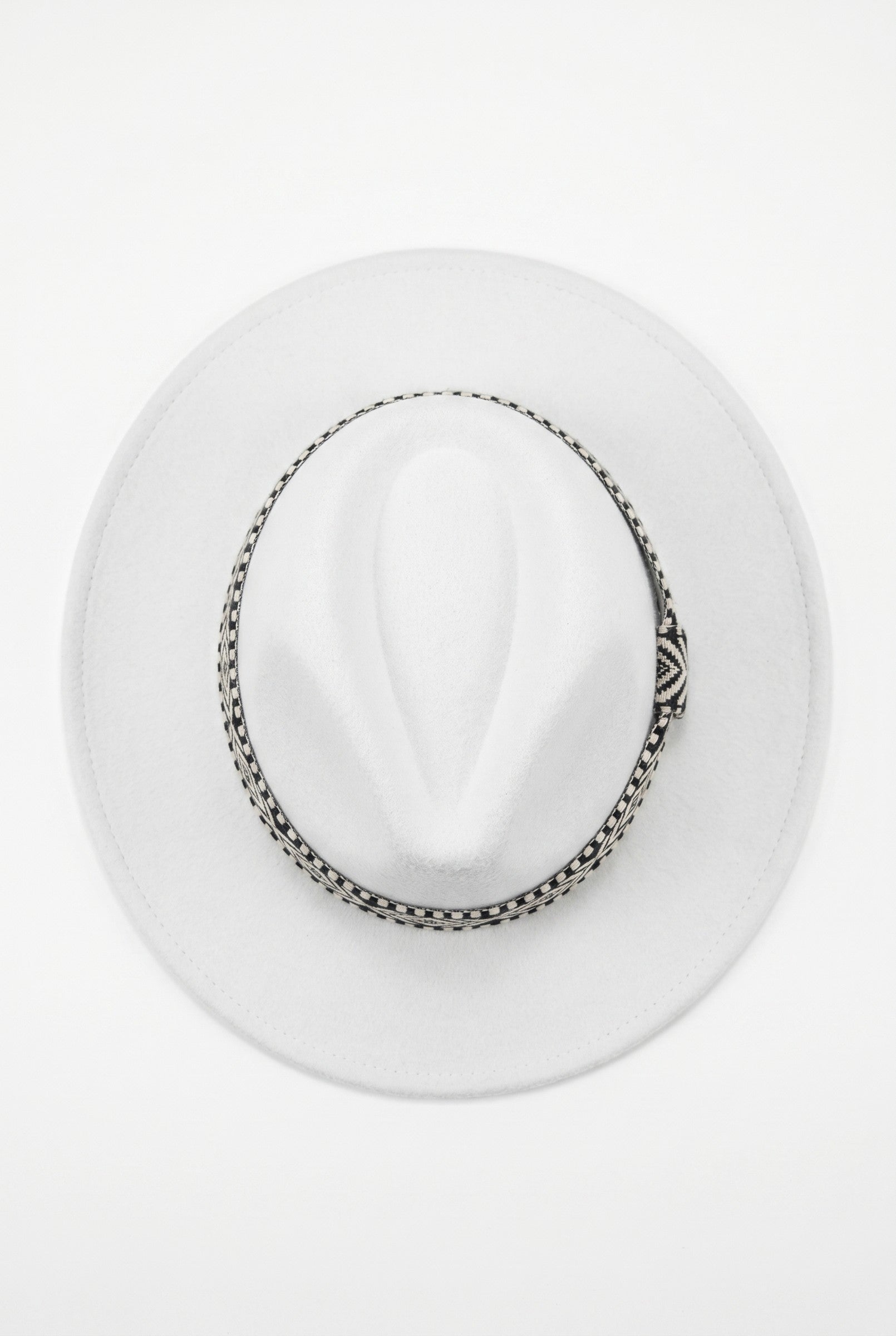 Men's Wide Brim Fedora Hat with Aztec Band | Blackstone London