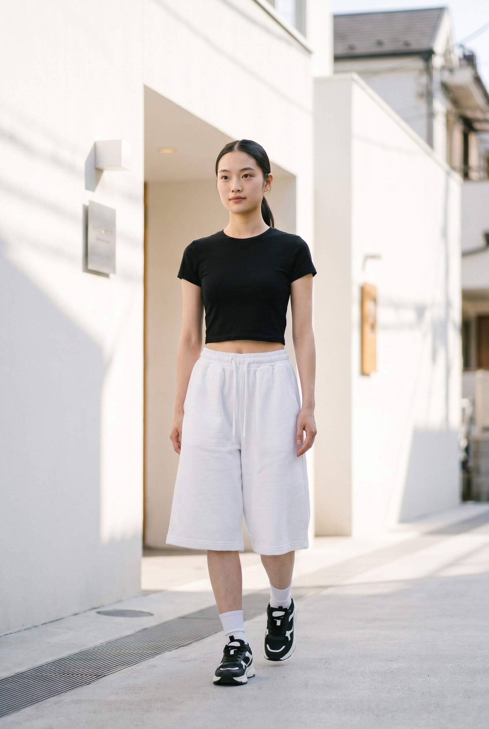 Women's Pleated Baggy Sweat Shorts | Blackstone London