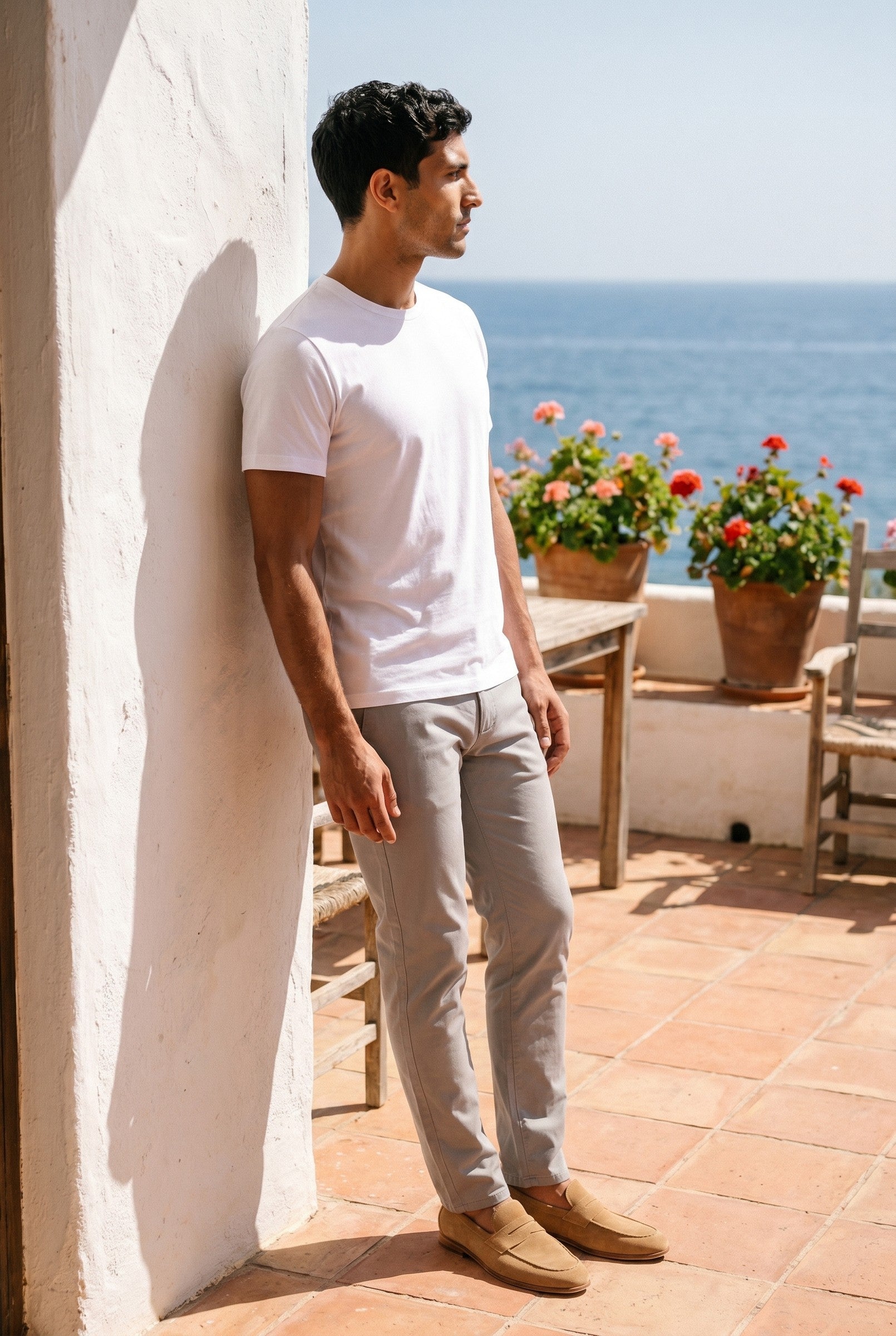 Men's Eyelet Crew Neck T-Shirt | Blackstone London