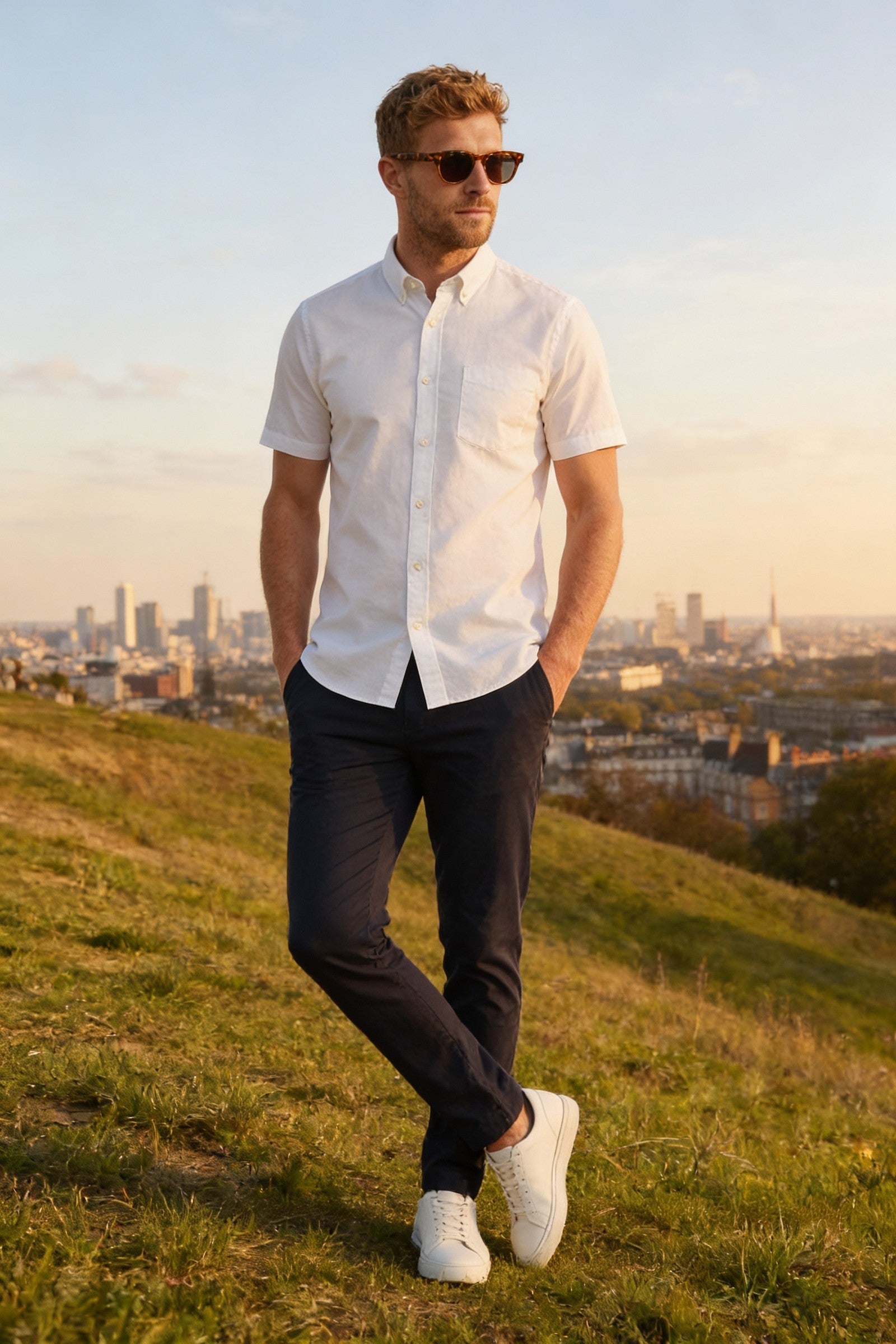Men's Brewer Short-Sleeve Oxford Shirt | Blackstone London