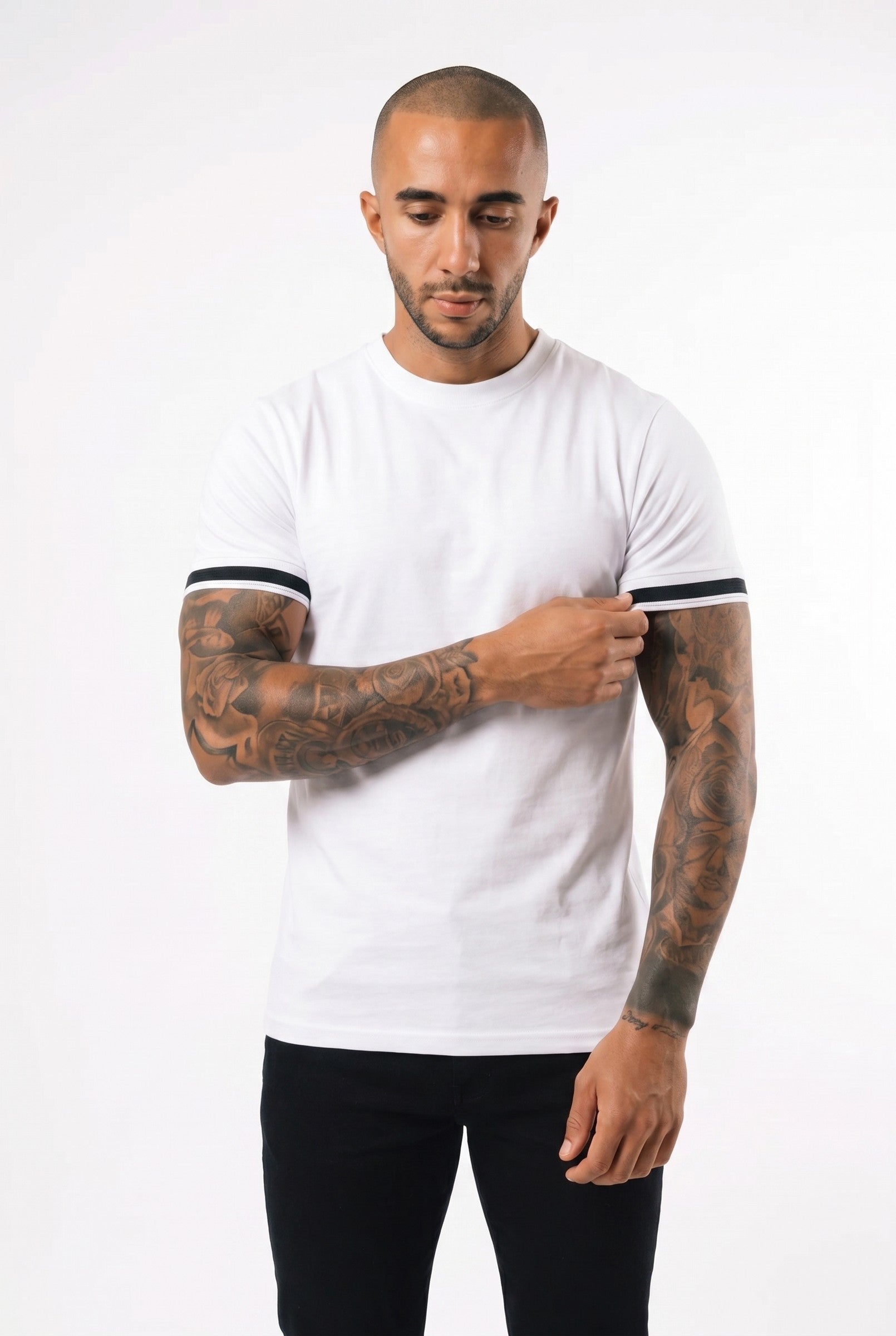 Men's Taped Tee in White | Blackstone London