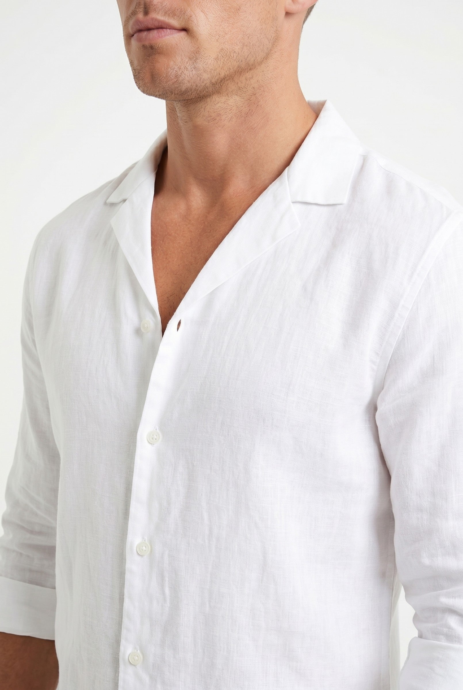 Men's Stretch Linen Blend Cuban Collar Shirt | Blackstone London