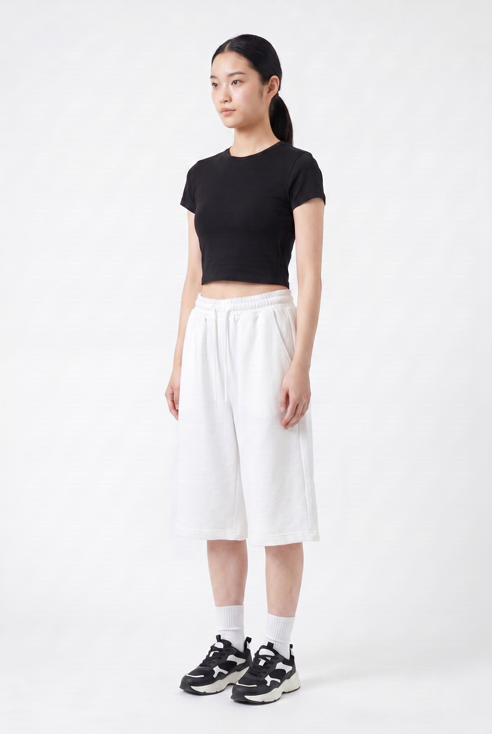 Women's Pleated Baggy Sweat Shorts | Blackstone London