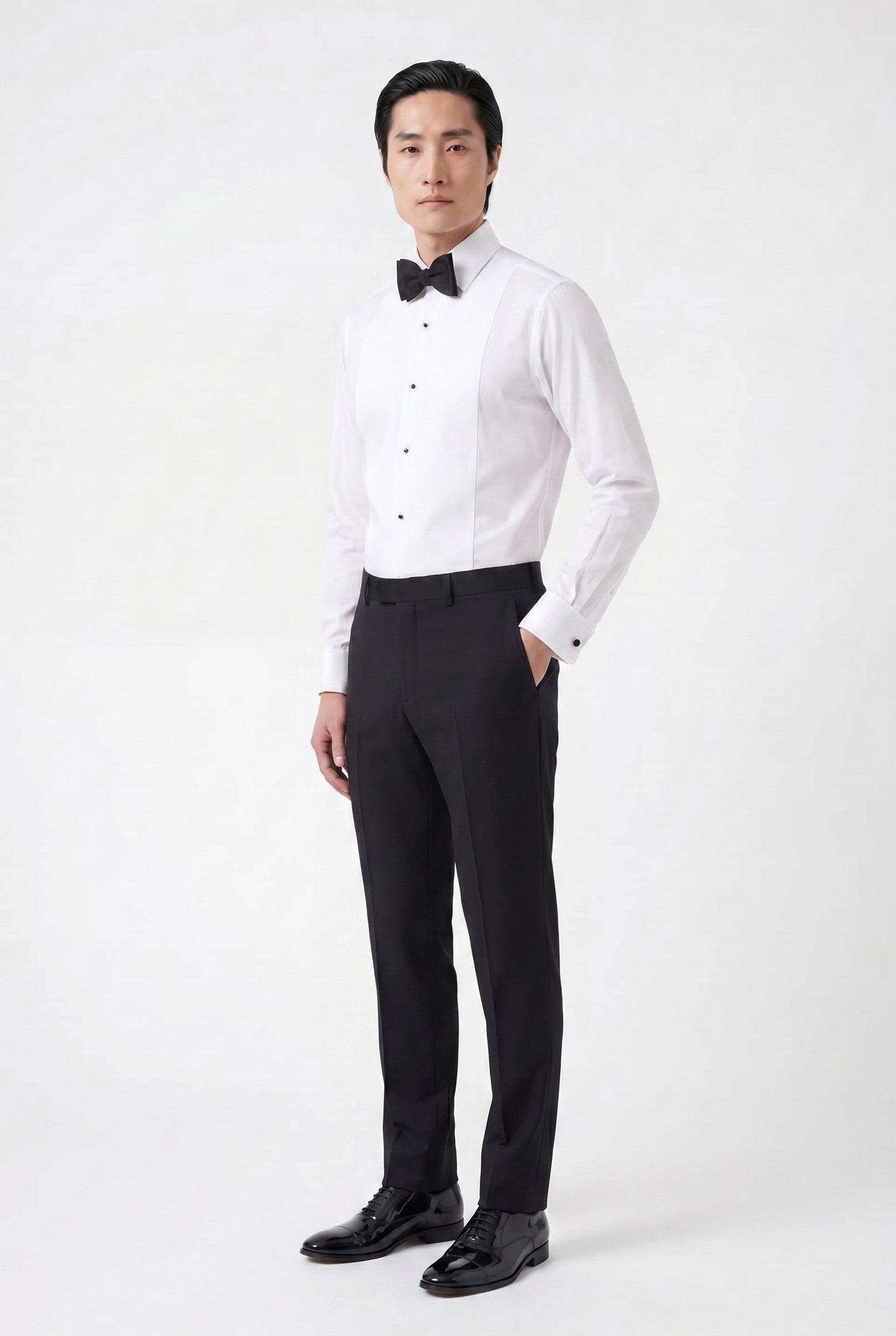 Men's White Marcella Tuxedo Shirt | Blackstone London