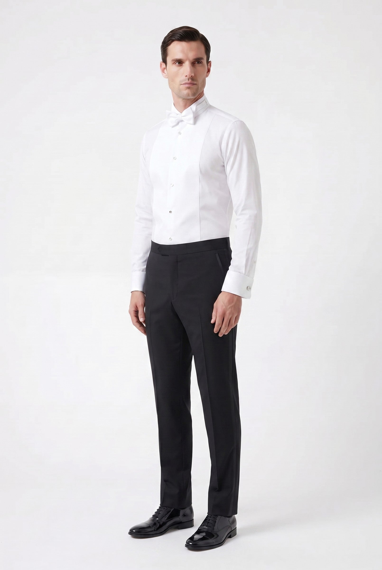 Men's White Wing Collar Tuxedo Shirt | Blackstone London