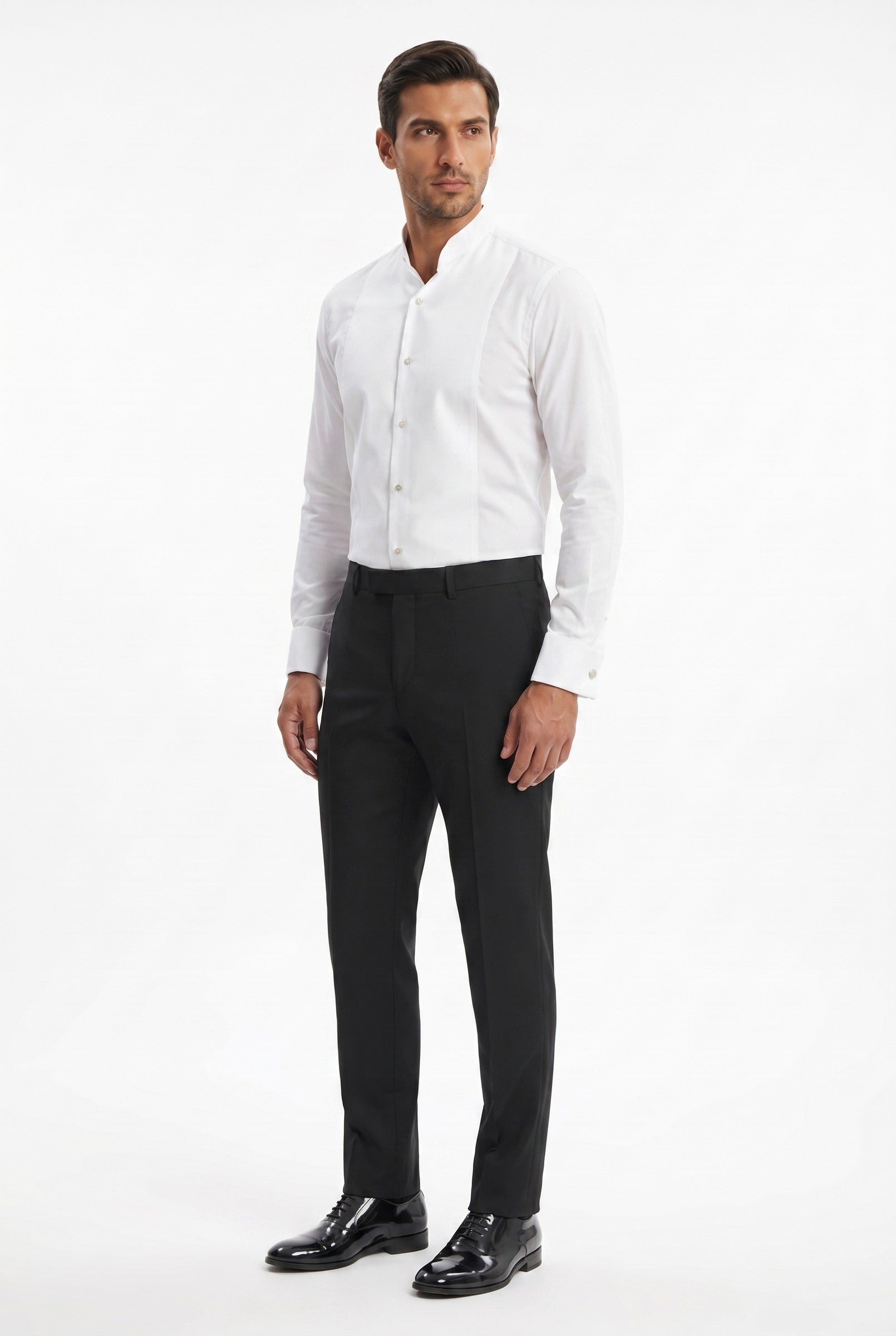 Men's White Studded Marcella Dress Shirt | Blackstone London