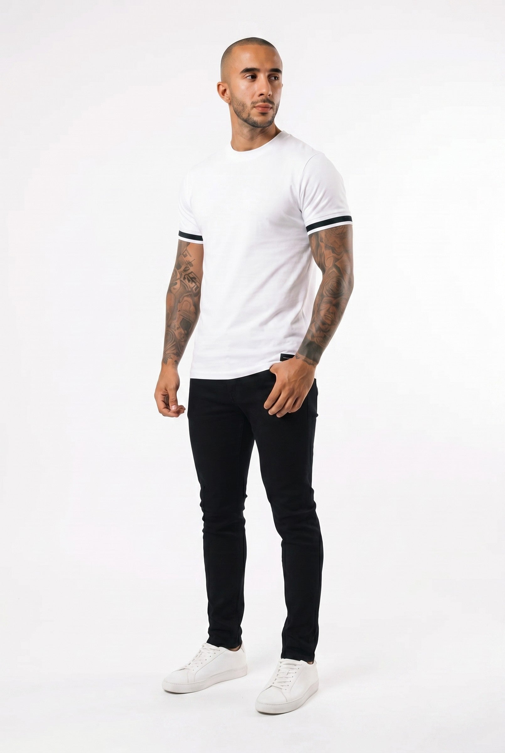 Men's Taped Tee in White | Blackstone London