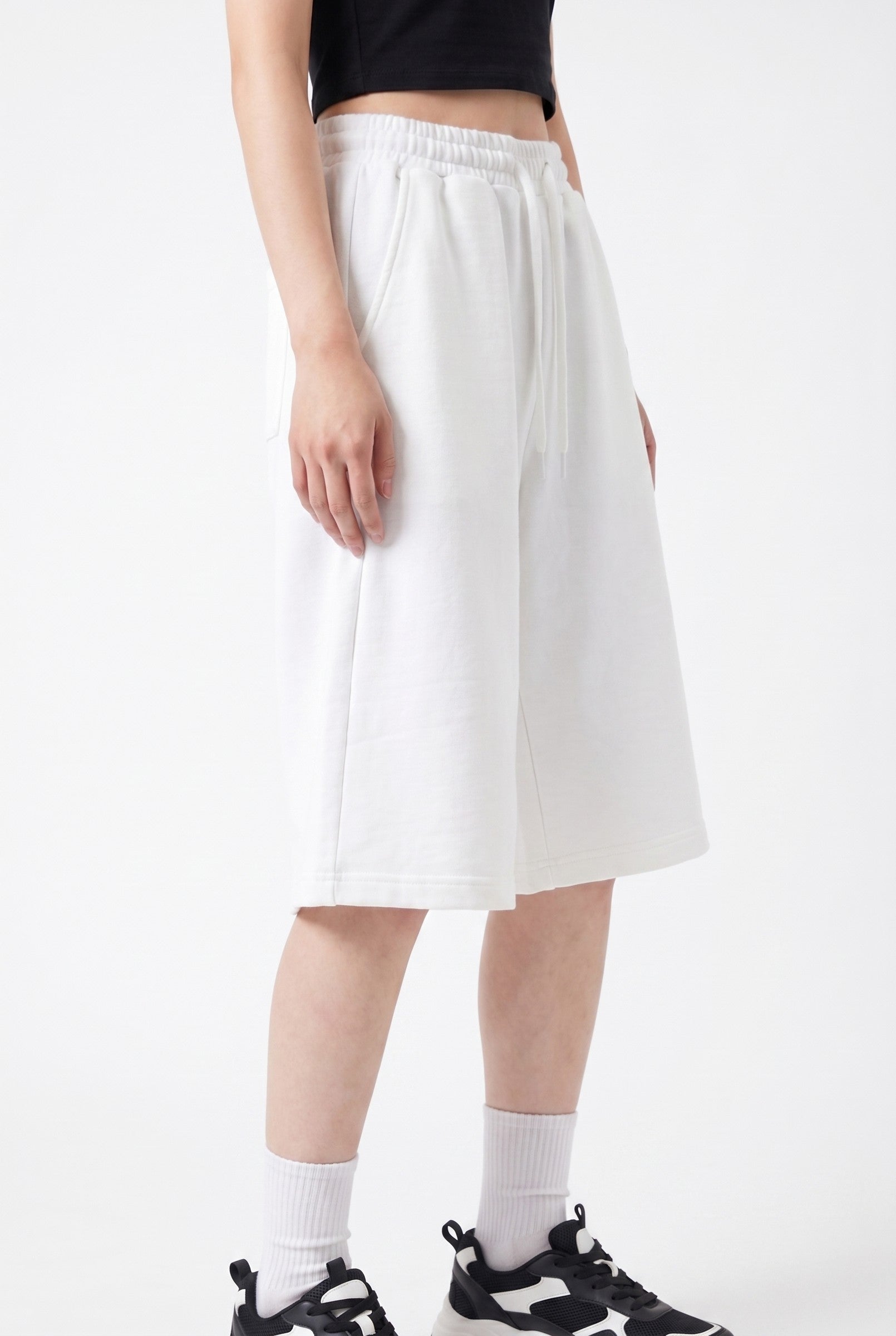 Women's Pleated Baggy Sweat Shorts | Blackstone London