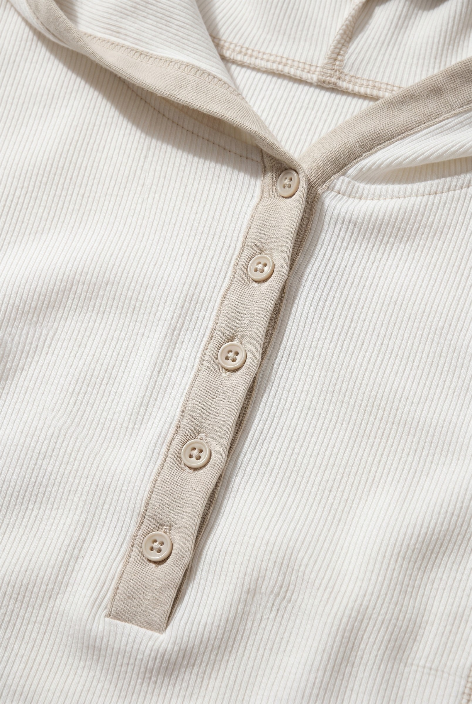 Women's Hooded Henley Long Sleeve Top | Blackstone London