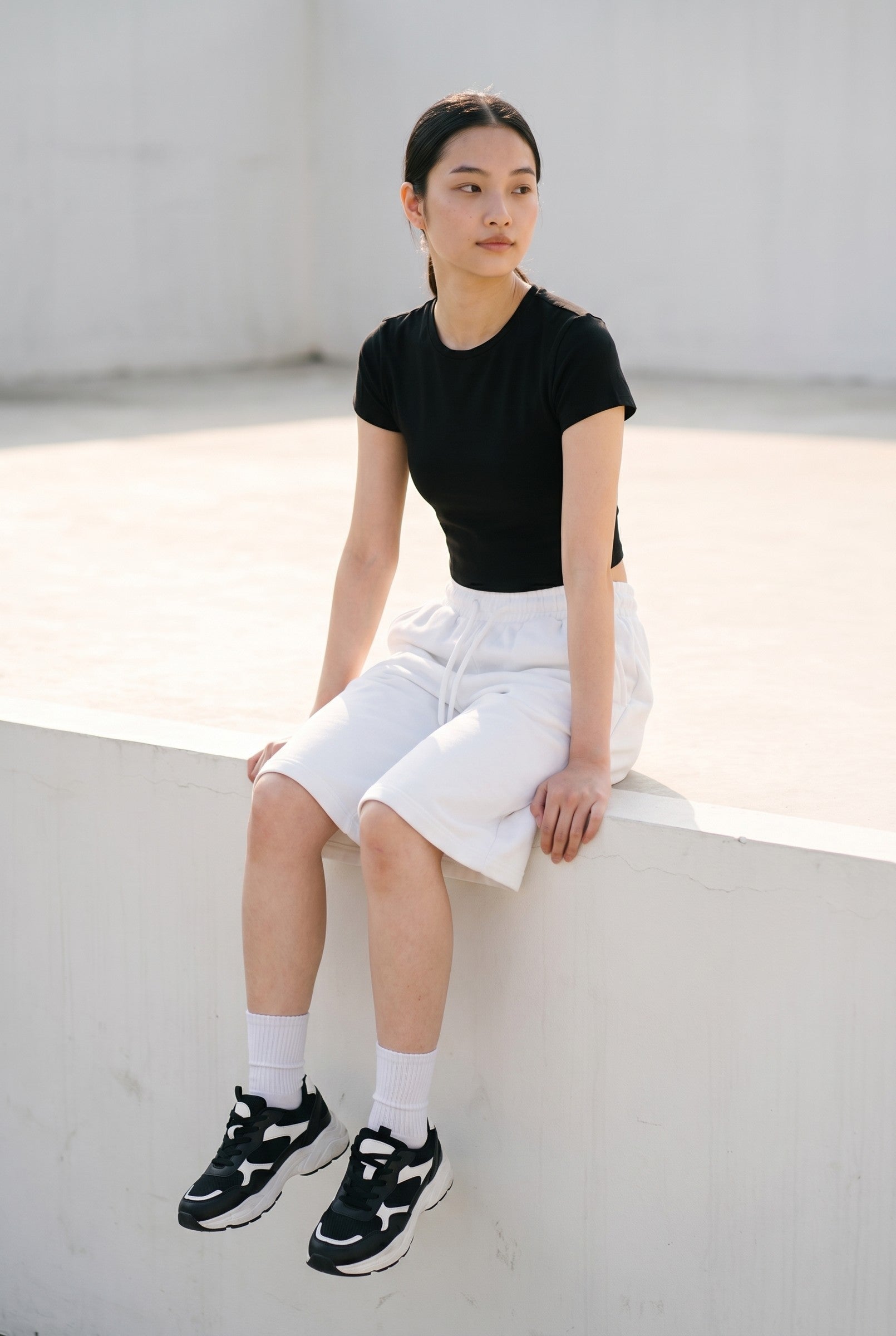 Women's Pleated Baggy Sweat Shorts | Blackstone London