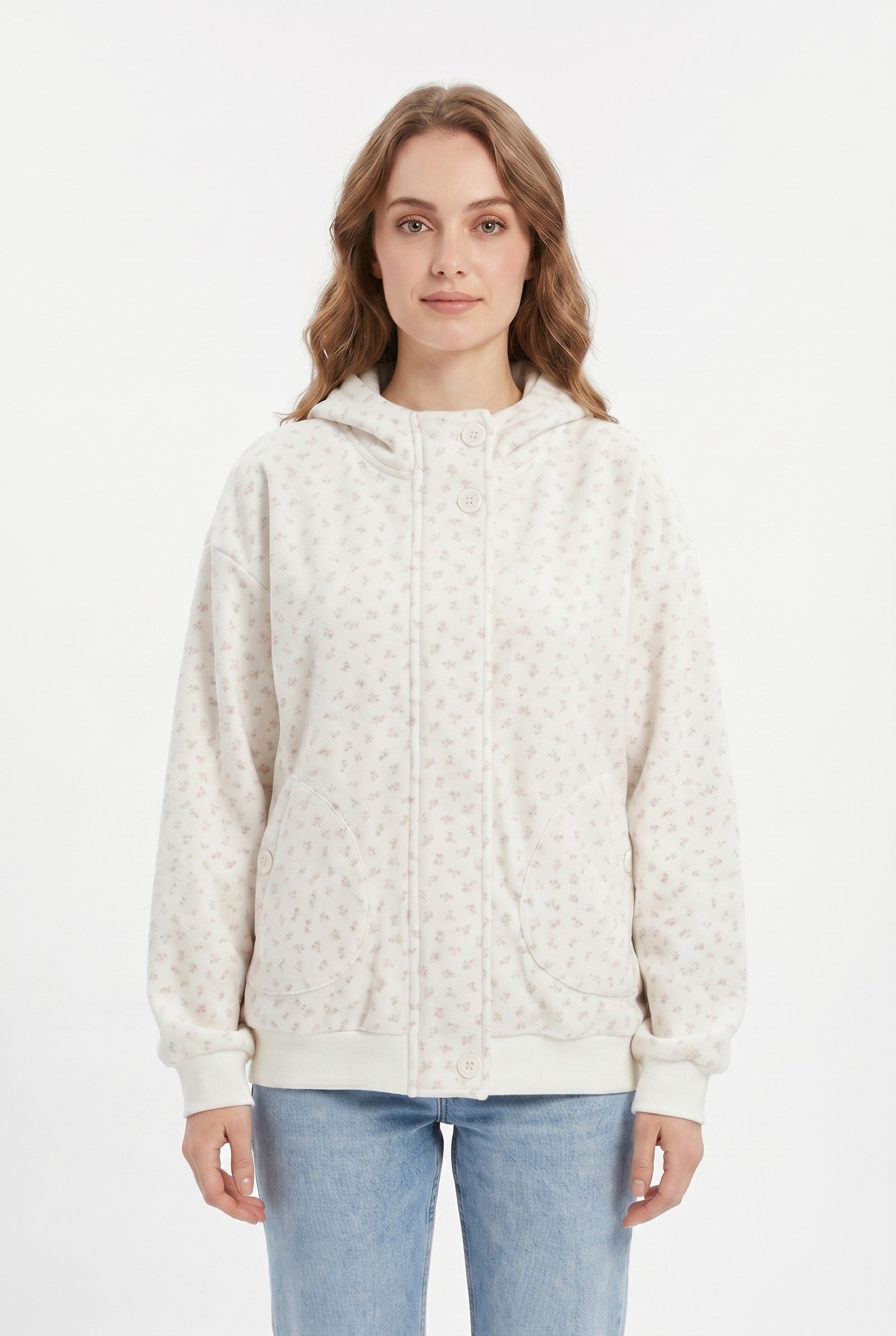Women's Oversized Floral Hooded Sweatshirt | Blackstone London