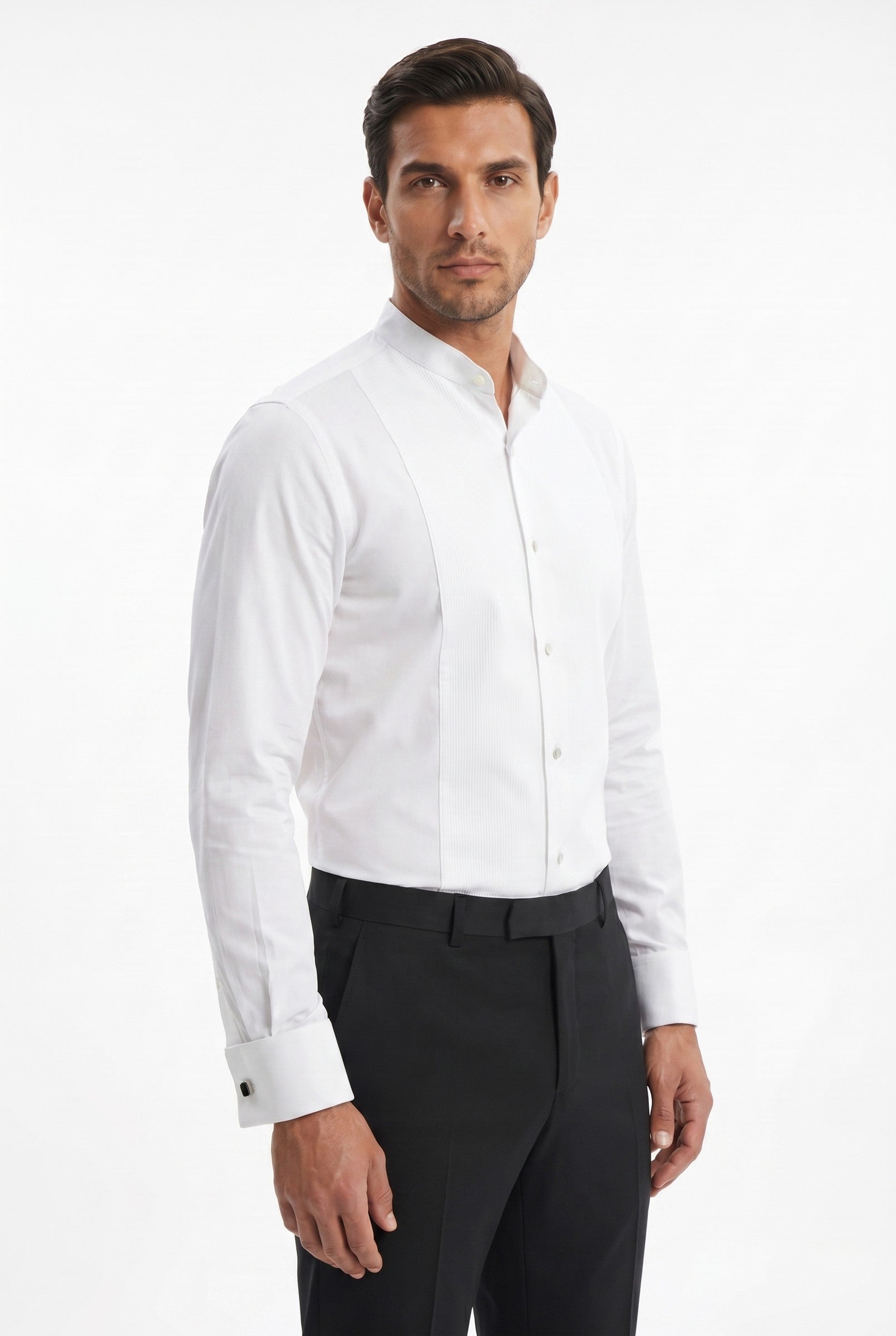 Men's White Studded Marcella Dress Shirt | Blackstone London