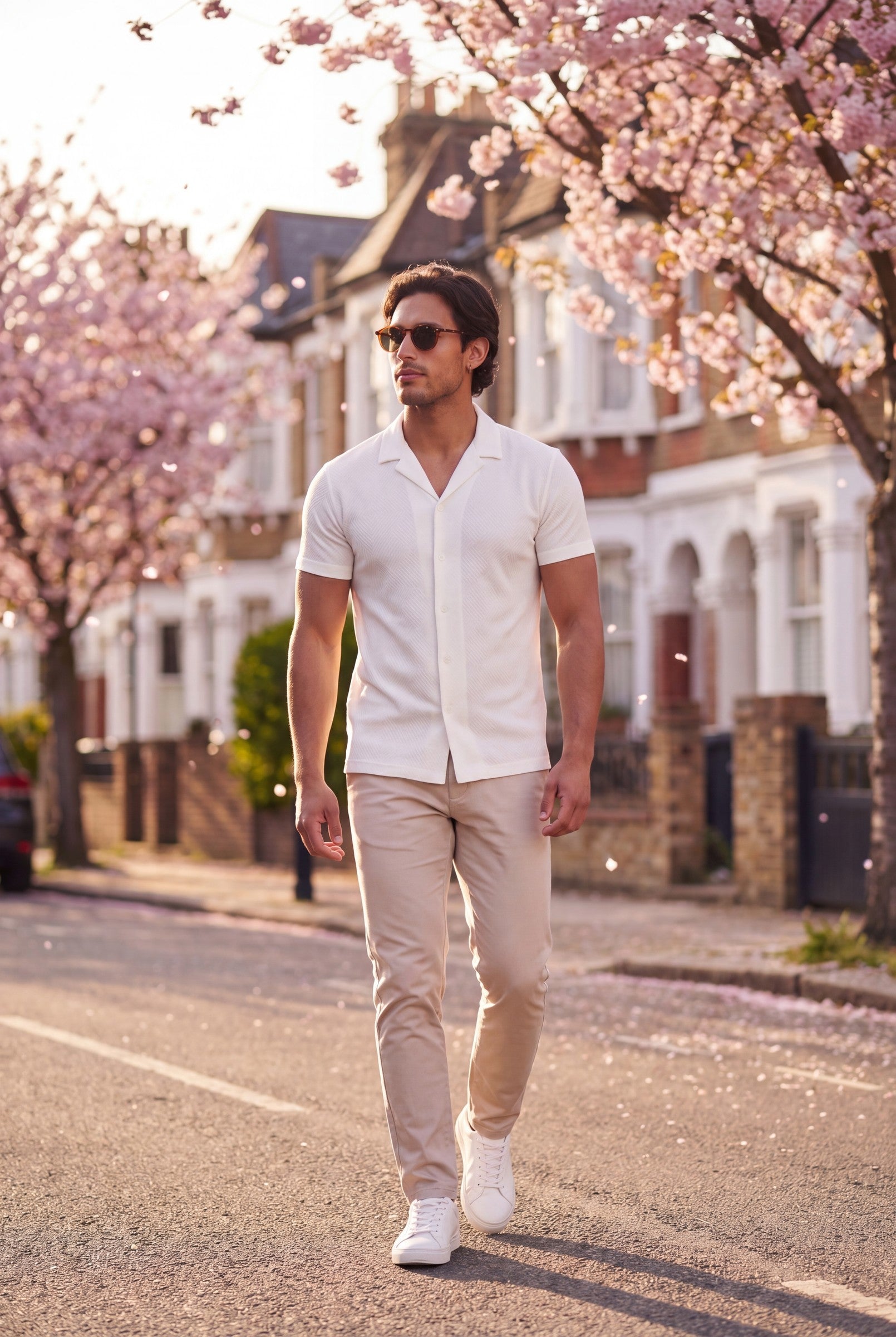 Men's Woven Textured Cuban Collar Shirt | Blackstone London