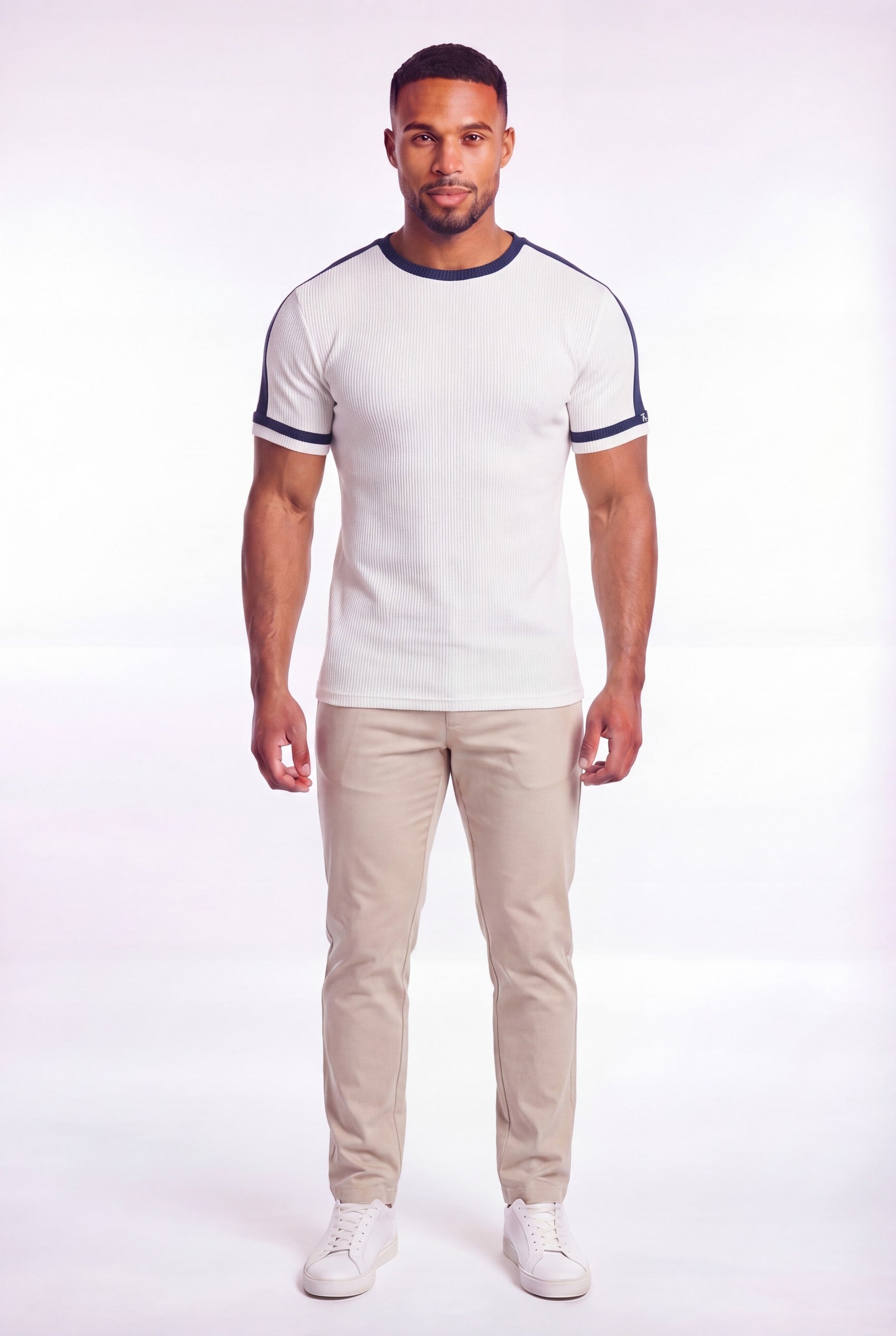 Men's Textured Ringer Crewneck T-Shirt | Blackstone London
